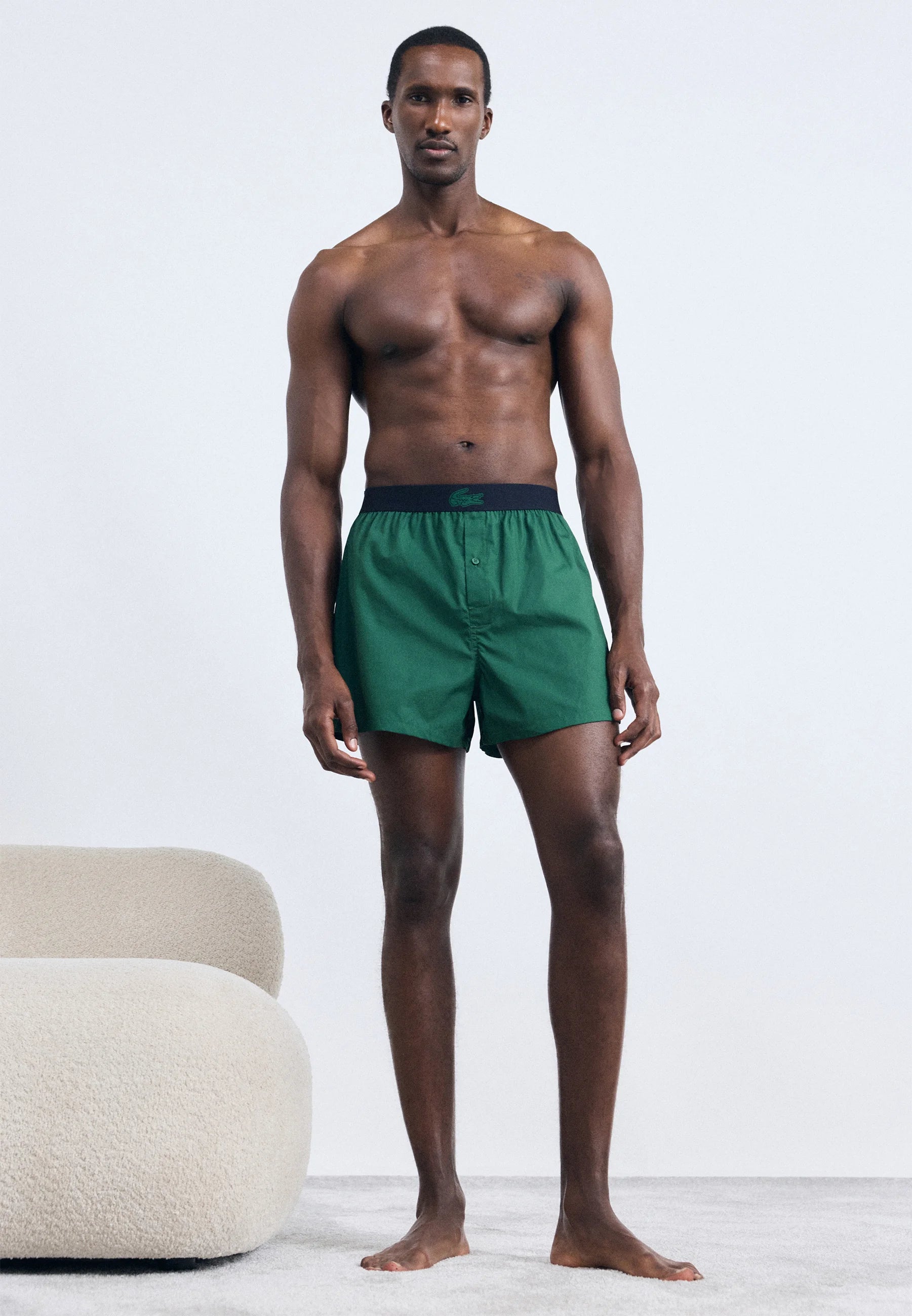 Boxer in cotone sciolto, confezione da 3 intimo Lacoste - Verde