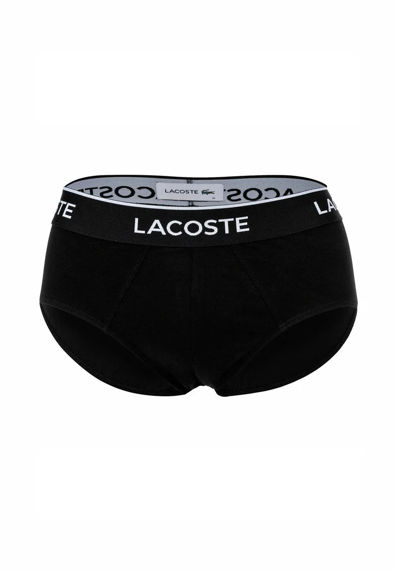 Lacoste 6er-Pack lässige Stretch-Logobund-Slips – Schwarz