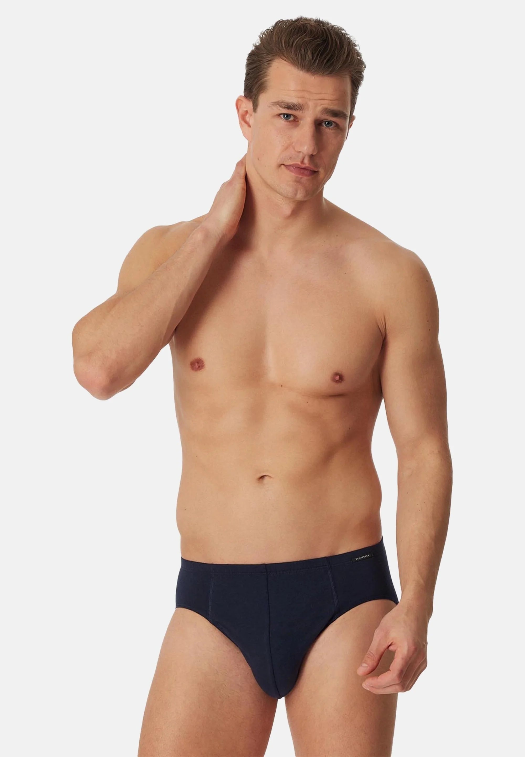 Schiesser Baumwoll-Stretch-Slips im 9er-Pack – Dunkelblau