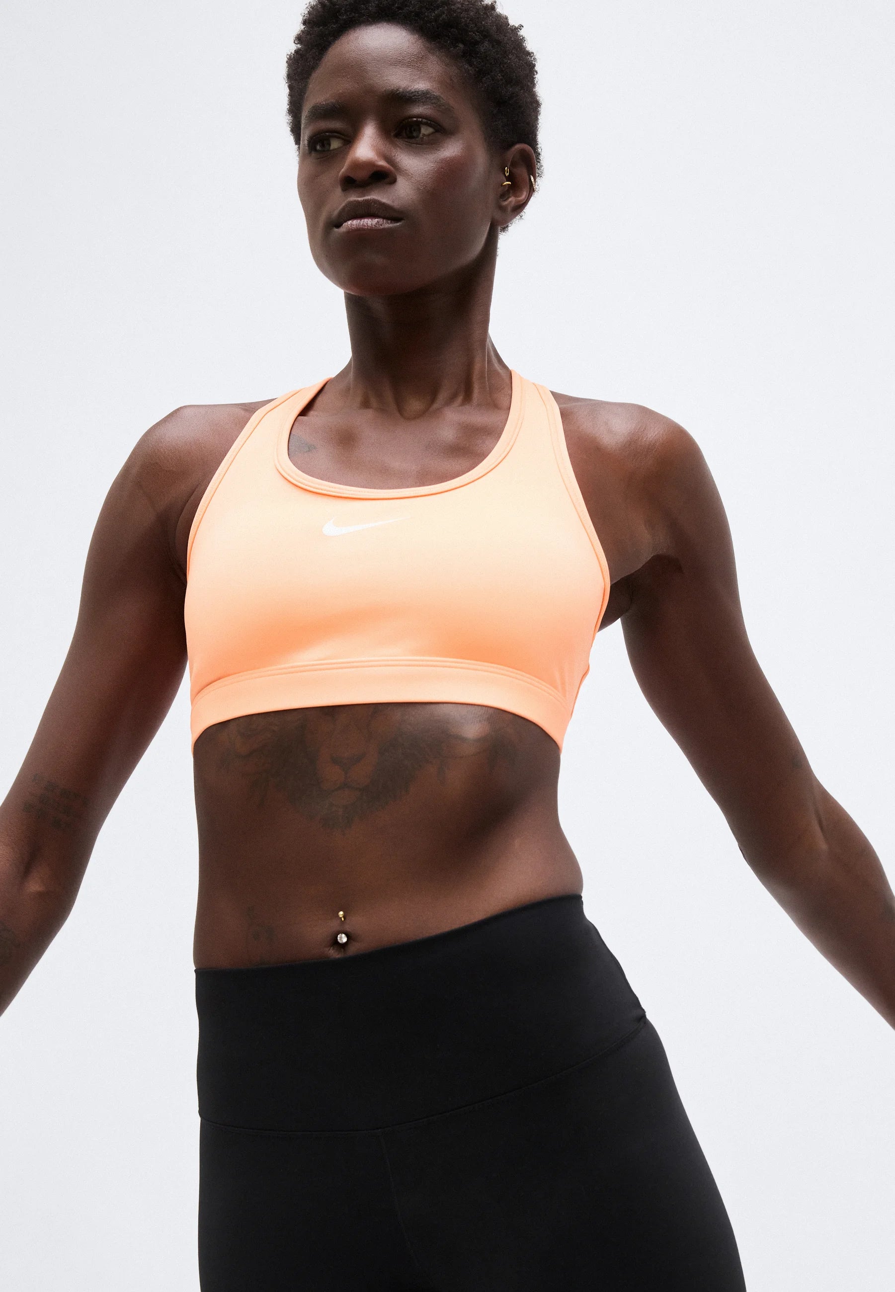 Nike Medium Support Sports Bra – Orange Pulse, White