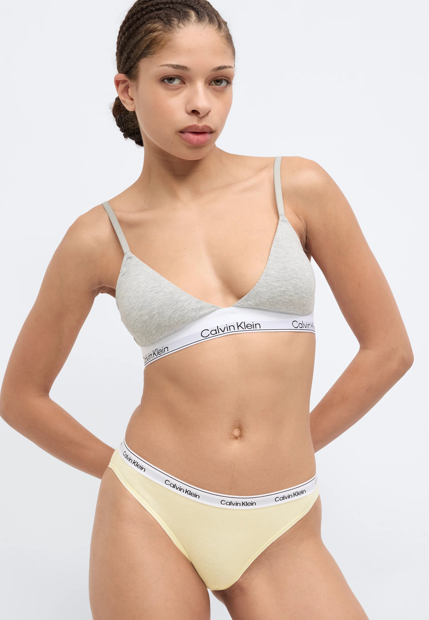 Lot de 3 slips Calvin Klein Icon Logo, Shoreline, Snow Heather, Pear Sorbet