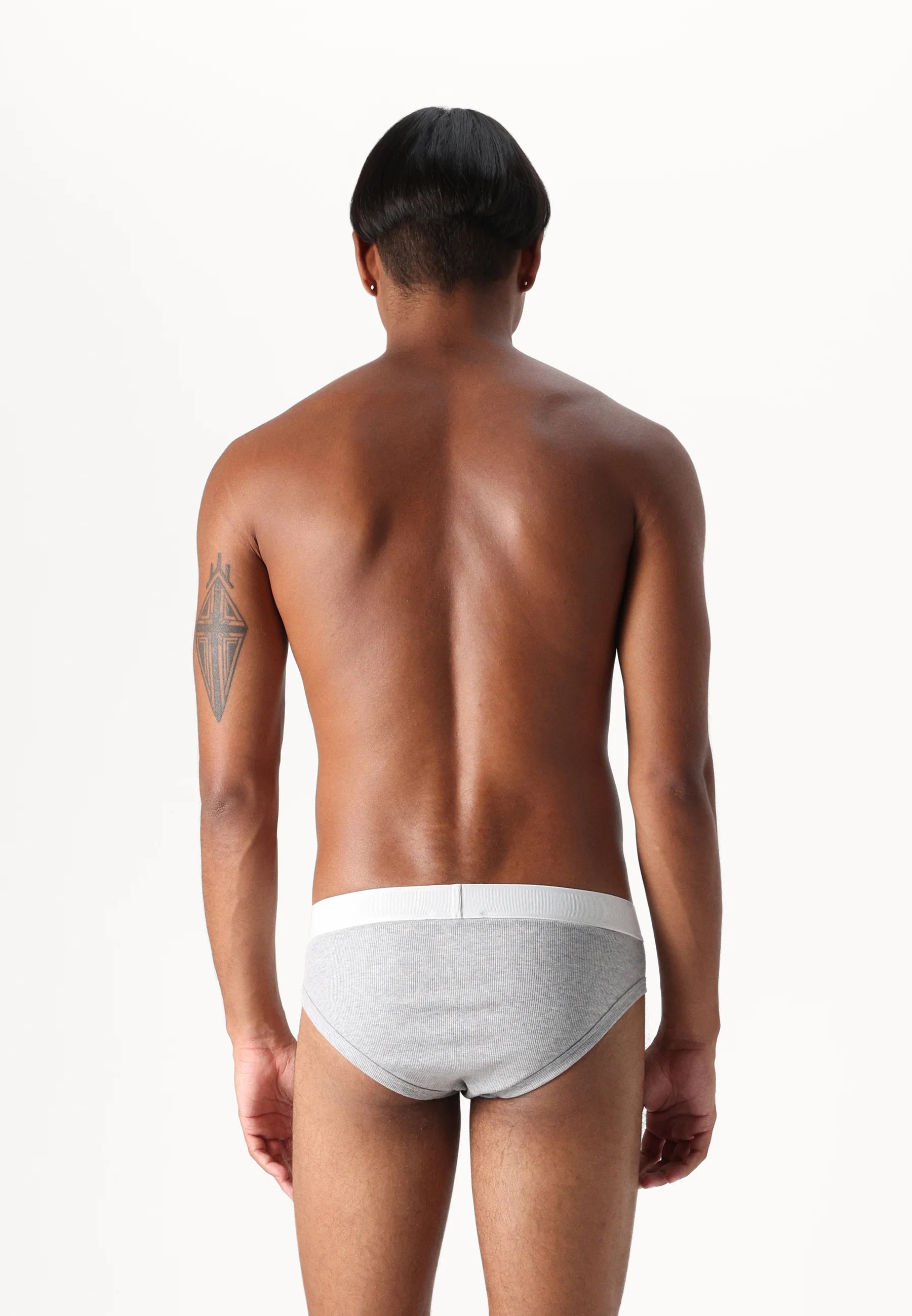Bavlněné Stretch Rib kalhotky Versace – šedé