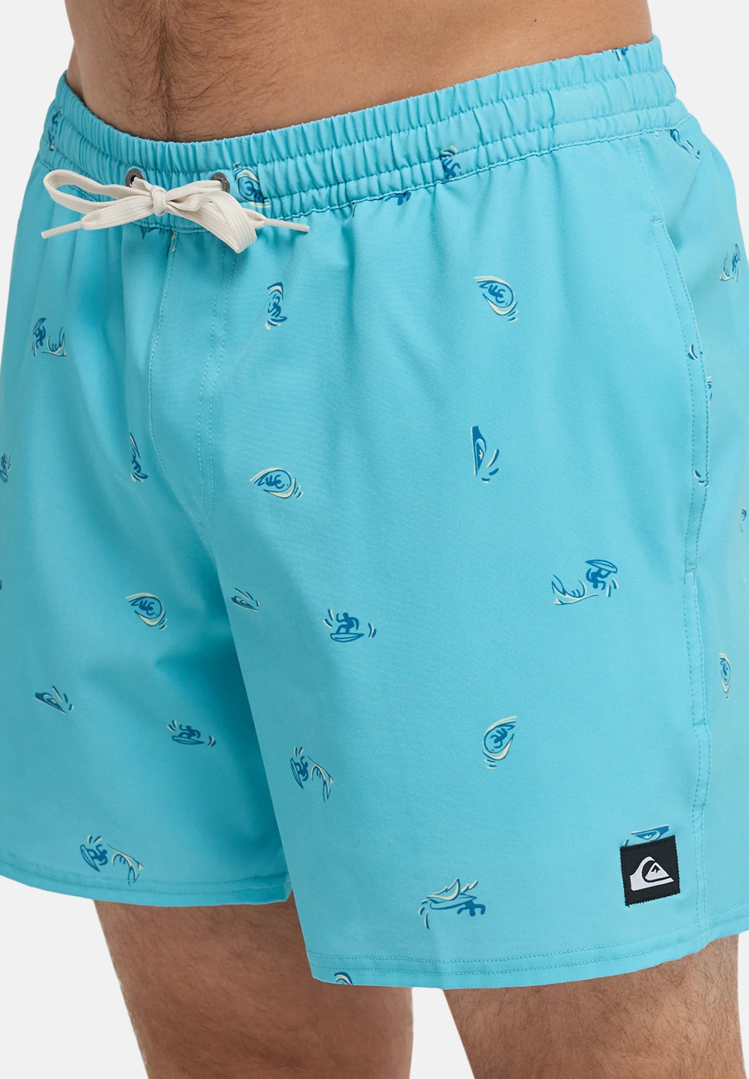 Quiksilver Printed Volley 16 Swim Shorts – Beige Print