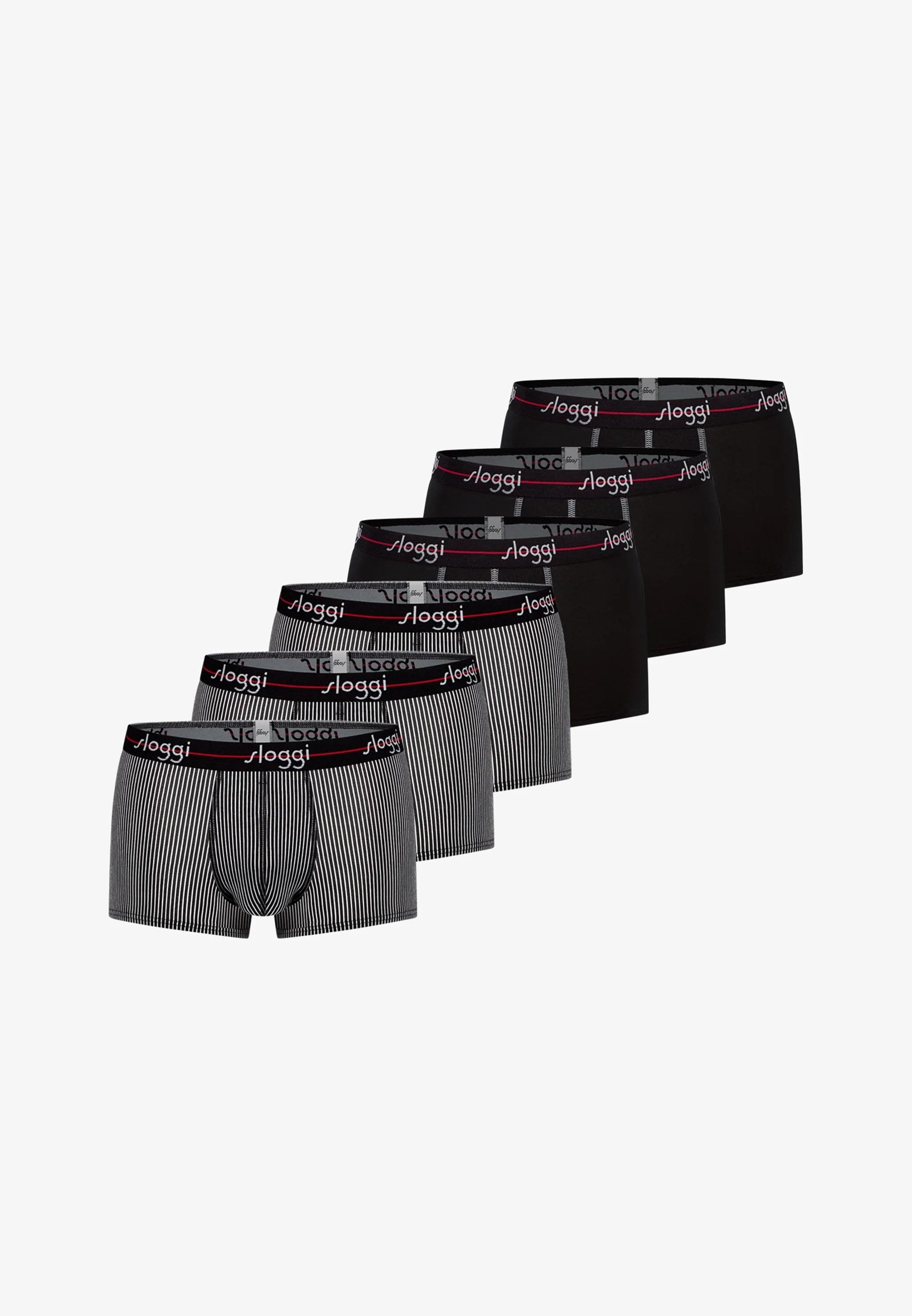 Sloggi-Unterhosen im 6er-Pack – Rot-Dunkel-Kombination