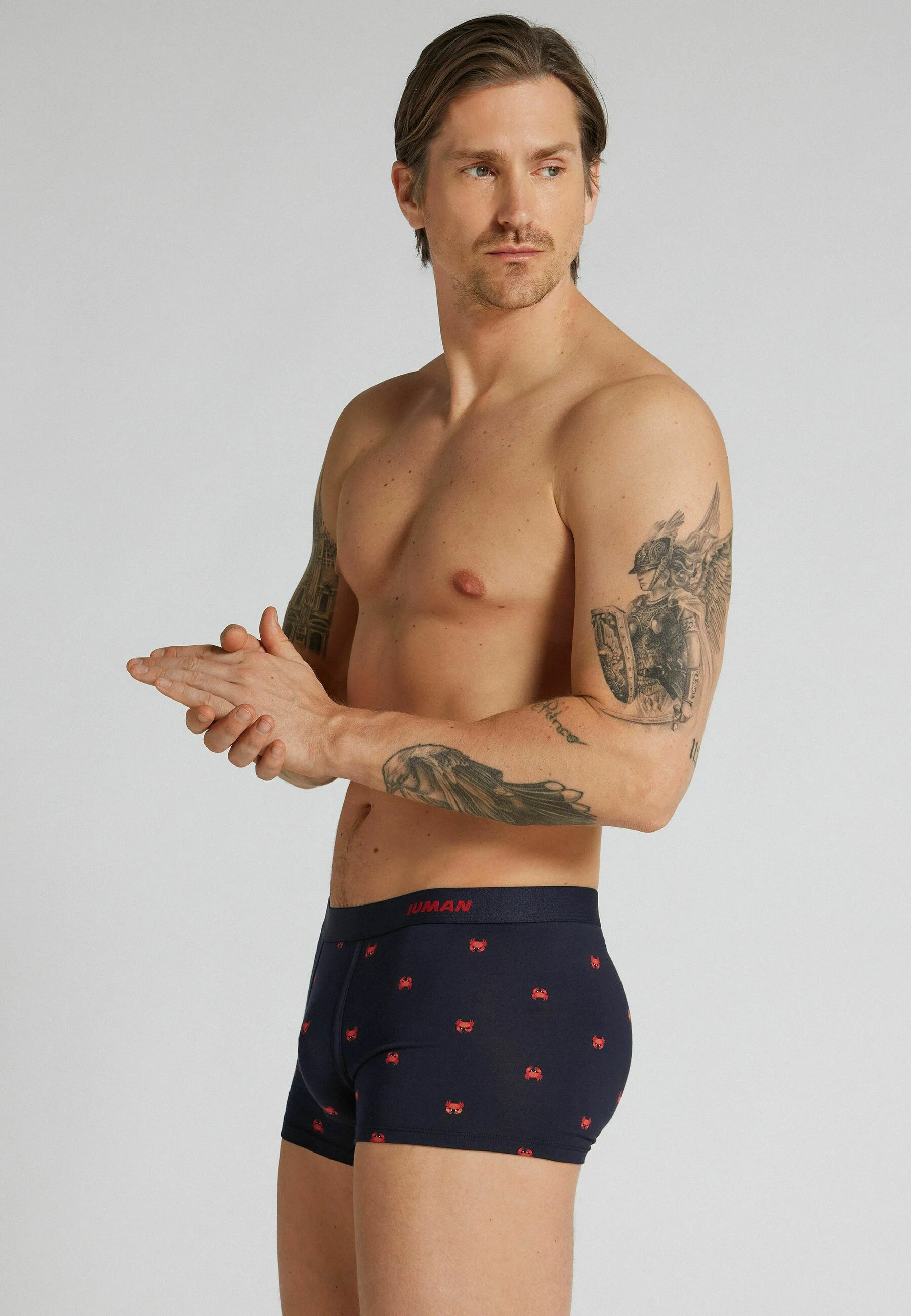 Spodenki bawełniane IUMAN Intimissimi Uomo ze stretchem – niebieskie