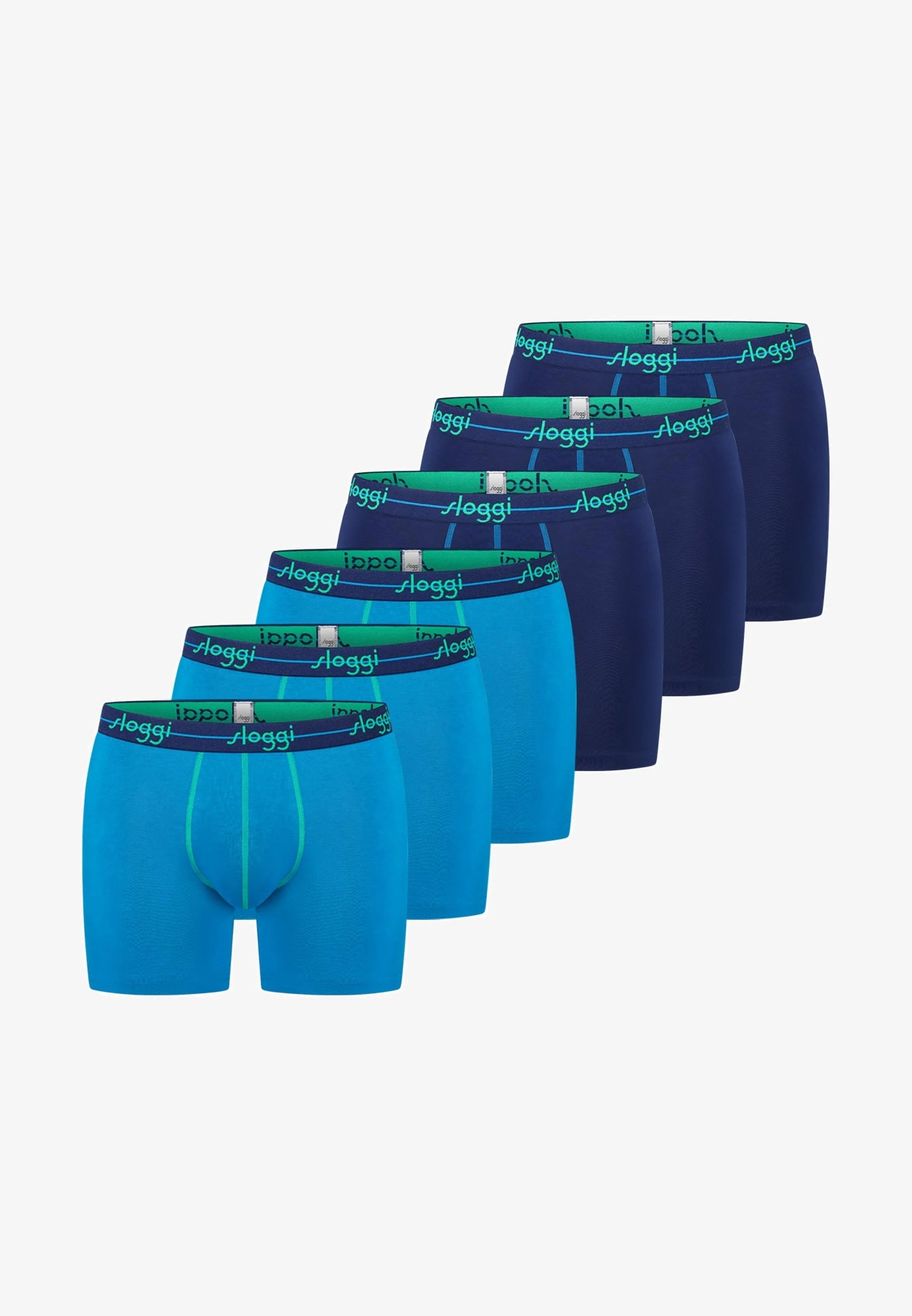 Sloggi Boxer Briefs 6 Pack – Blue, Dark Blue