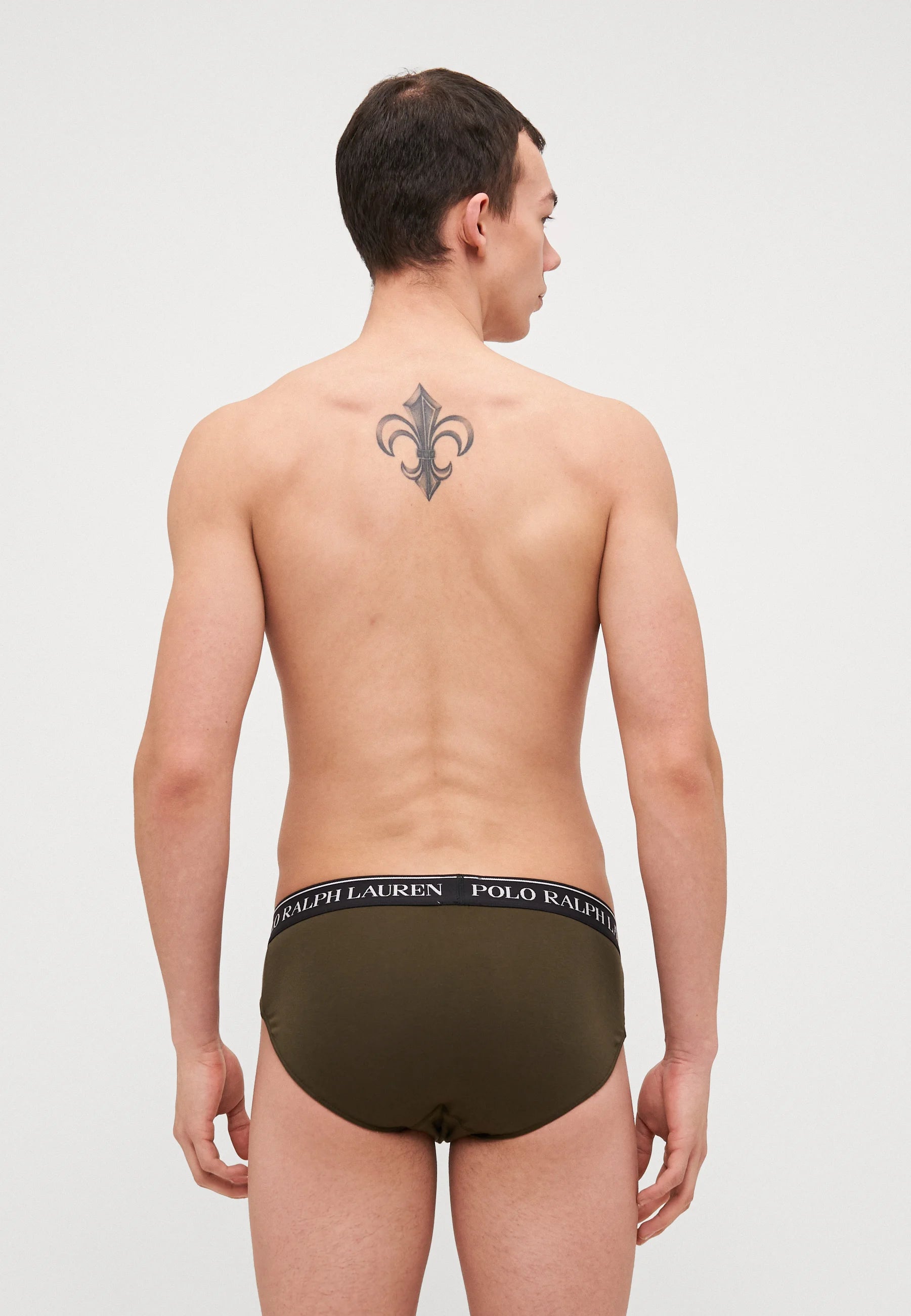 Slips Polo Ralph Lauren en coton stretch - Taille basse - Lot de 3 - Noir, Armadillo, Kaki classique
