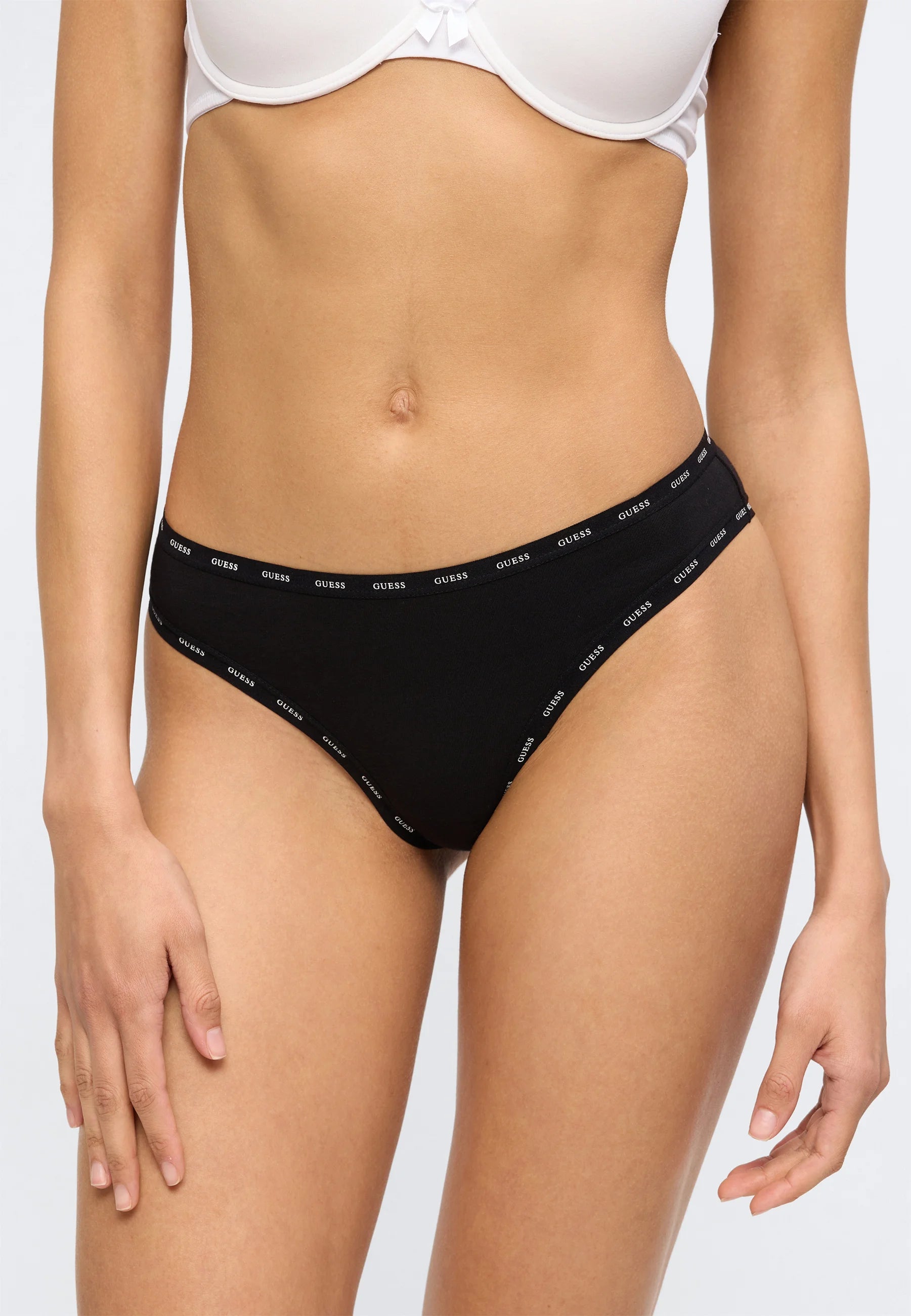 Potištěné bavlněné brazilské kalhotky Guess, 3 balení – vícebarevné
