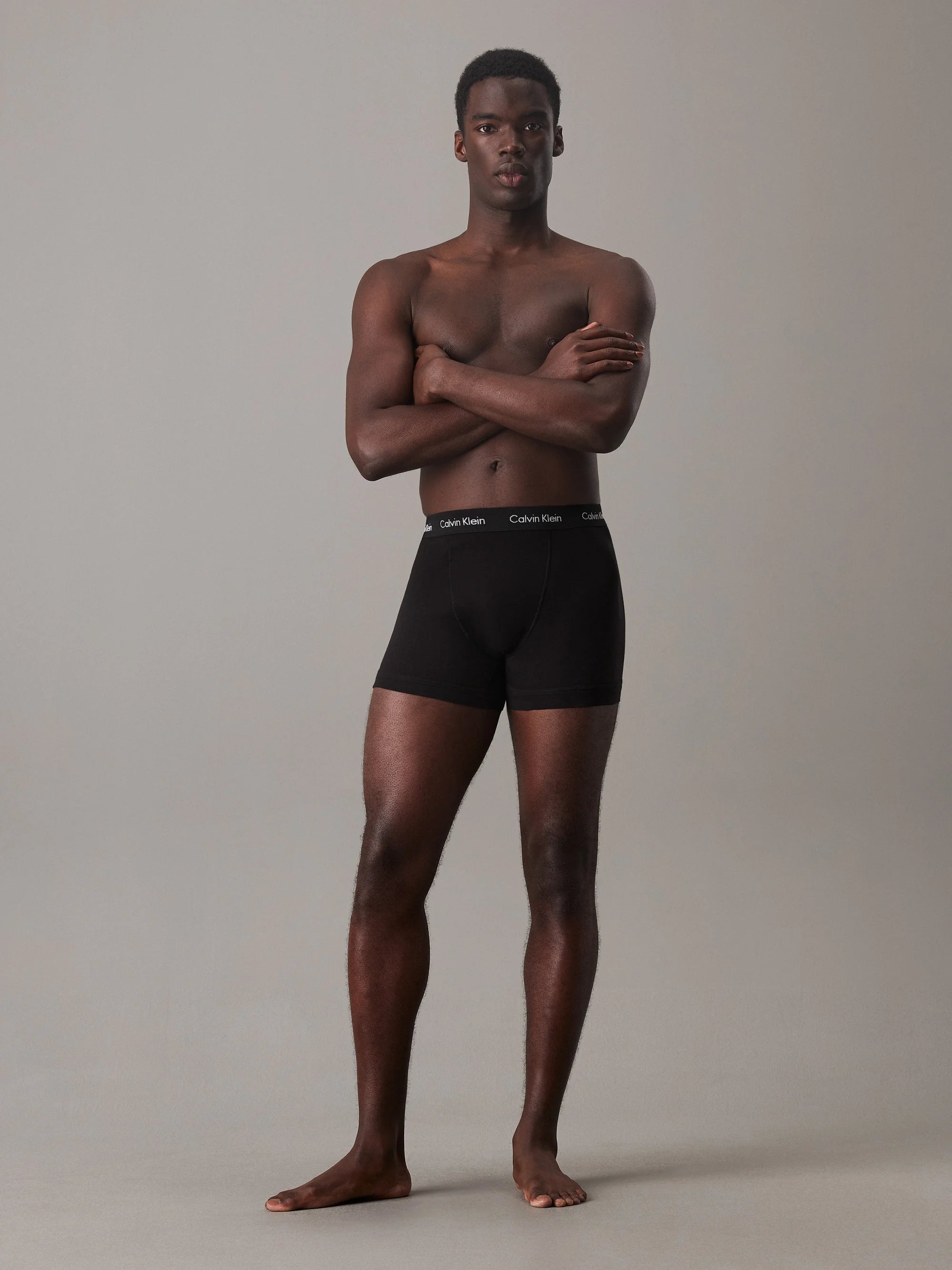 Calvin Klein Cotton Stretch Trunks – 3er-Pack – Grau, Blau, Schwarz