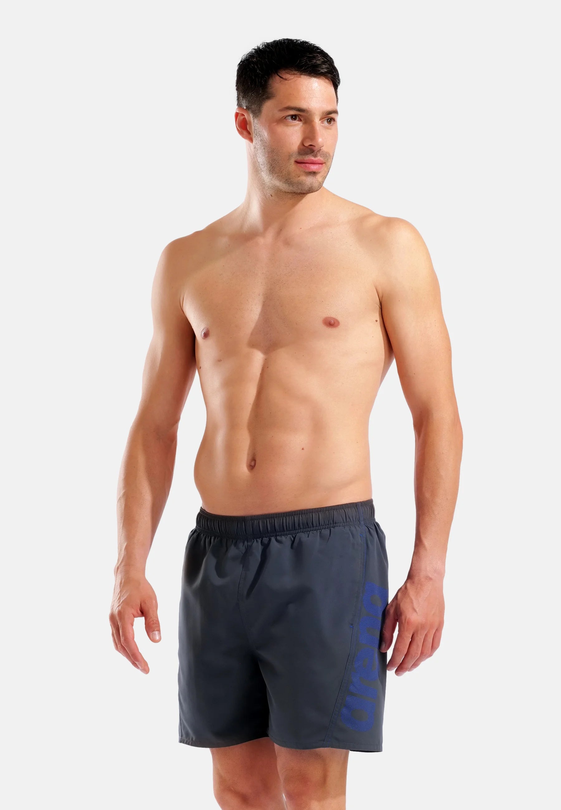 Arena Fundamentals Logo Boxer R – Asphalt, Neon Blue