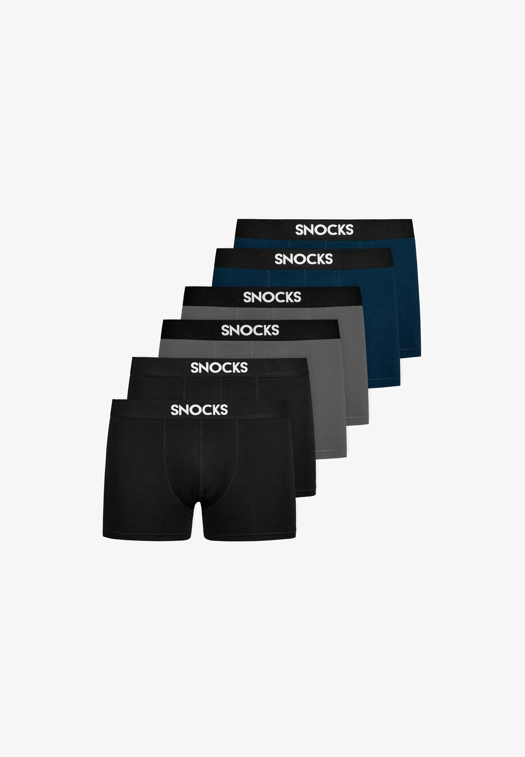 SNOCKS Confezione da 6 bauli – Nero, Grigio, Blu