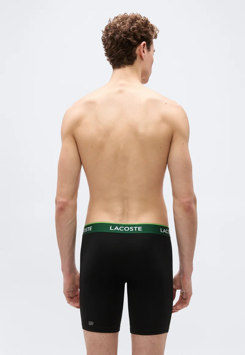Lacoste Sport Underwear 3 Pack Stretch Boxer Briefs – Black