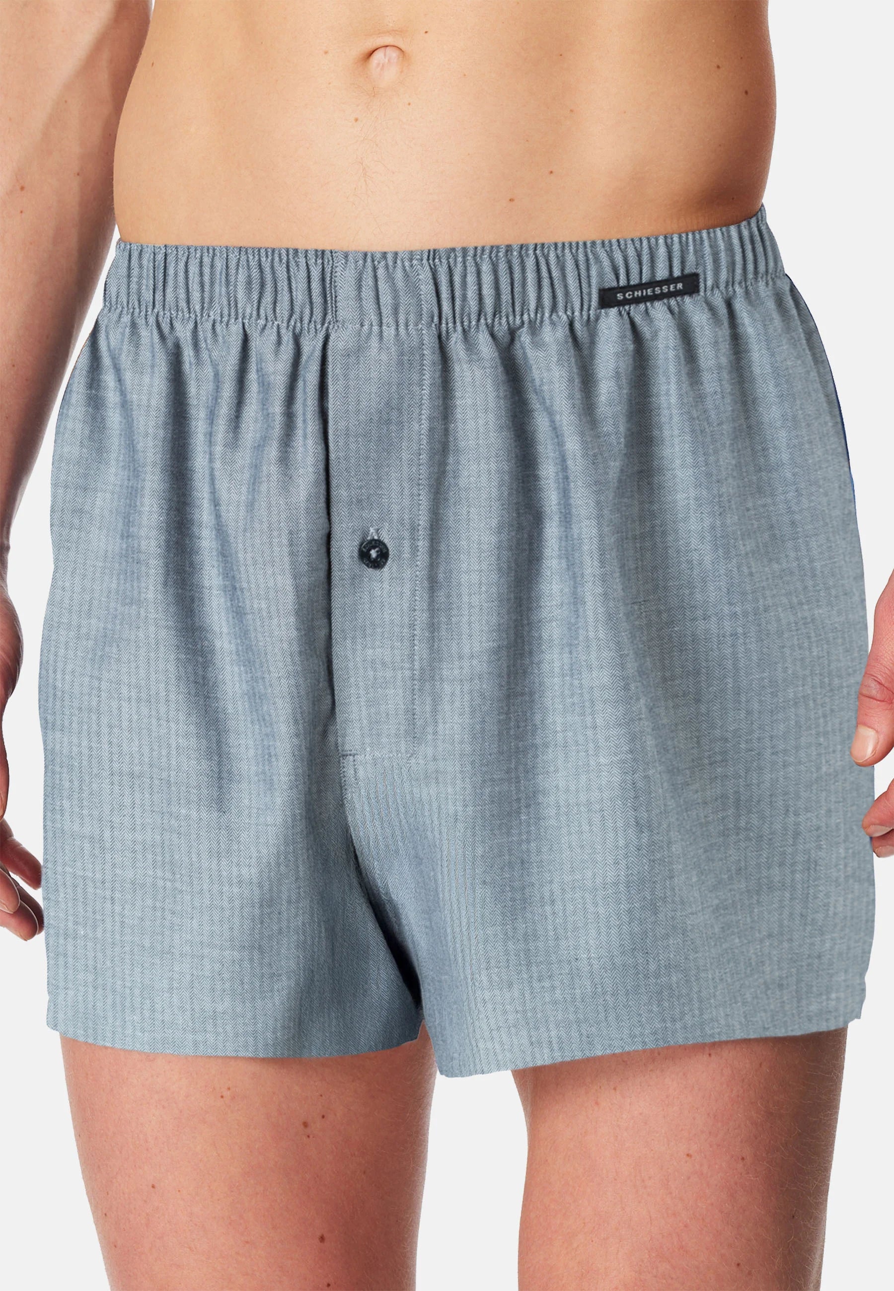 Schiesser Classic Cotton Boxershorts 2er-Pack – Grau Melange, Sortiert
