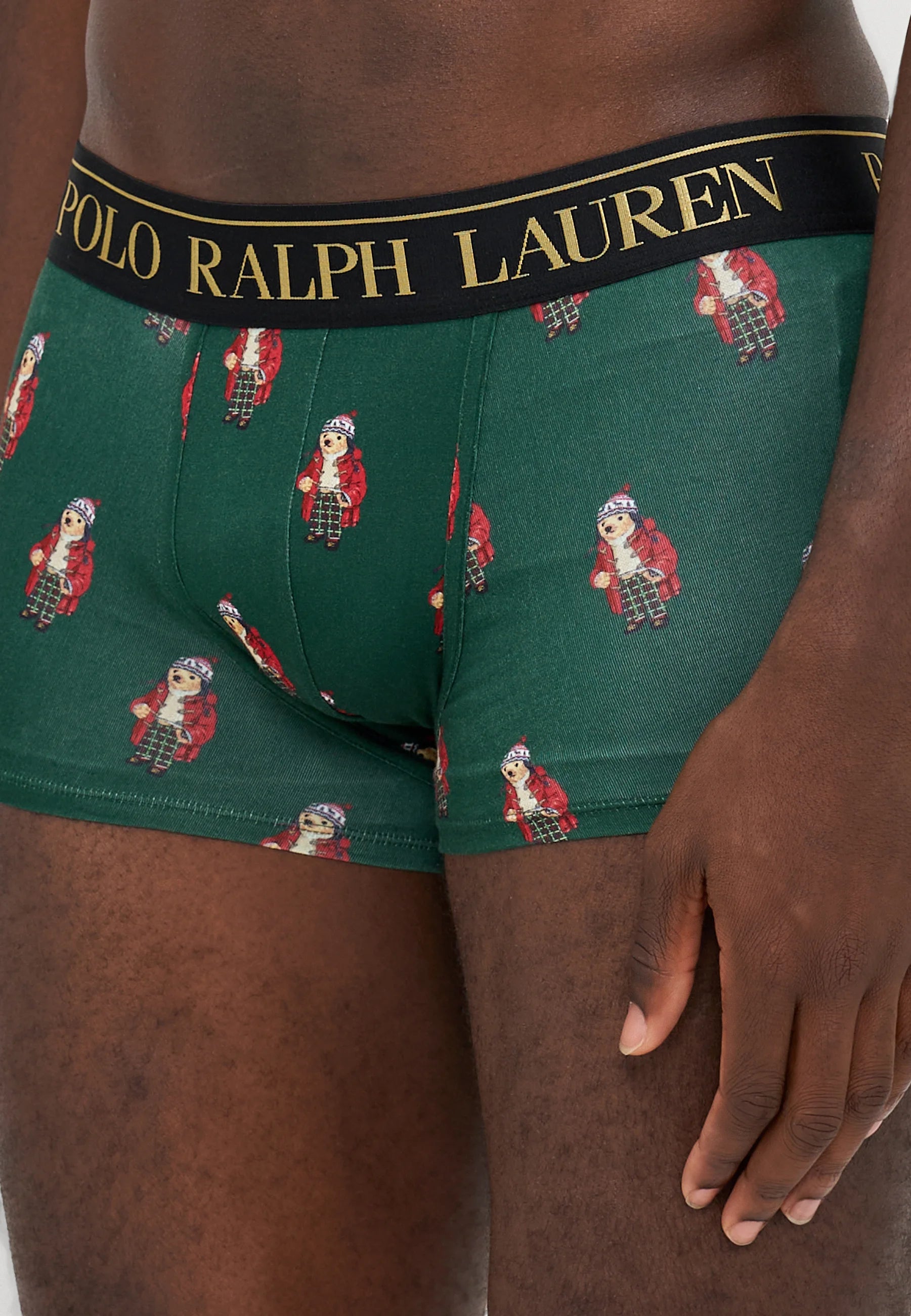 Boxers Polo Ralph Lauren en coton stretch – Taille basse – Lot de 2 – Charbon chiné, vert