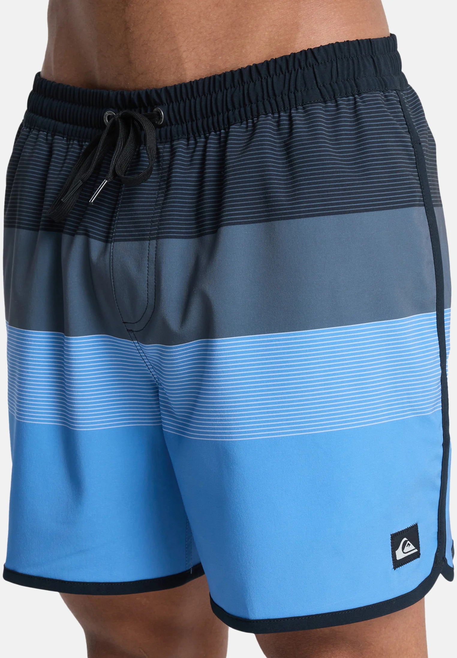 Quiksilver Stretch Scallop Volley Swim Shorts – Black Tijuana