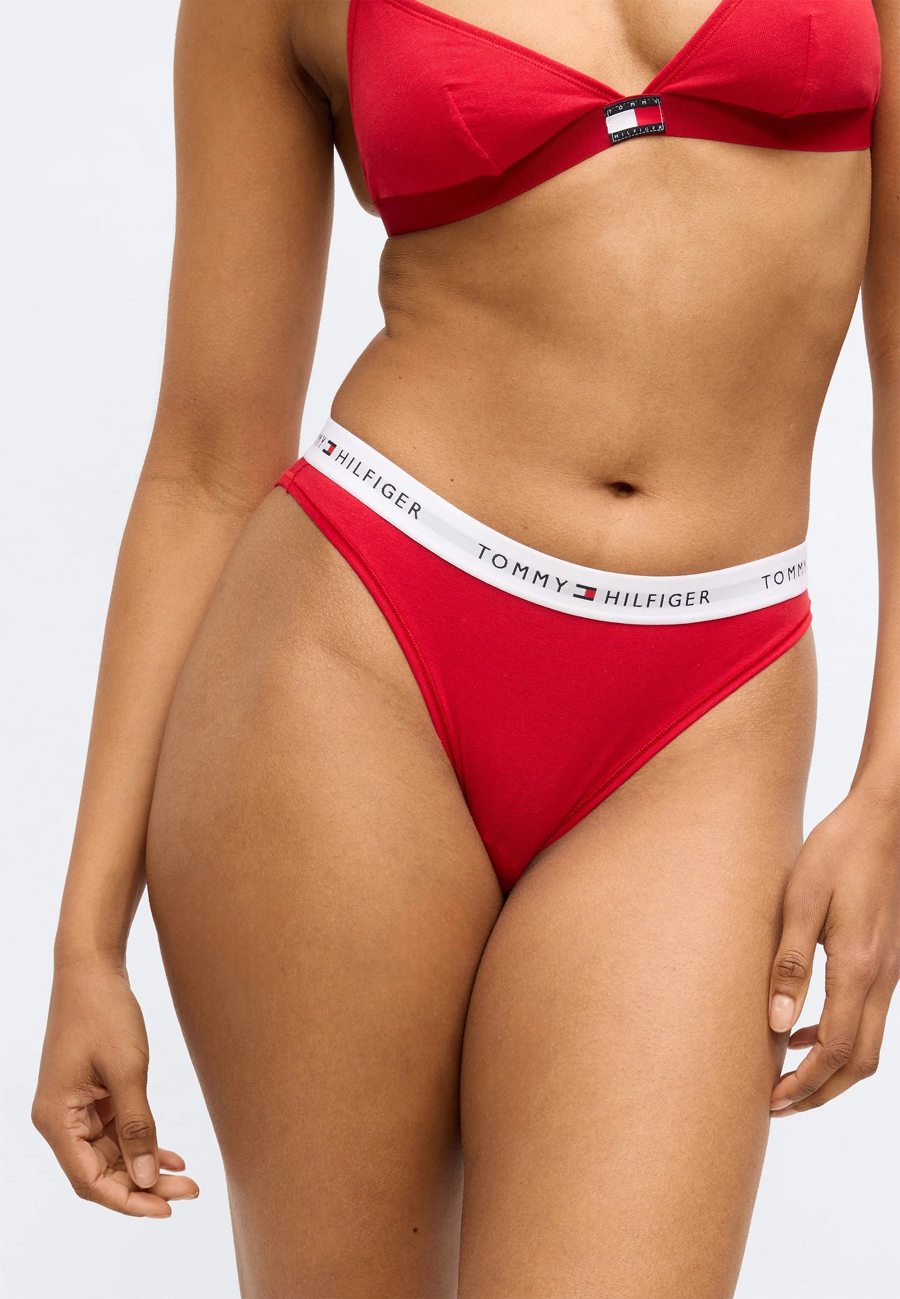 Tommy Hilfiger - Lot de 3 slips, Desert Sky, blanc, rouge primaire