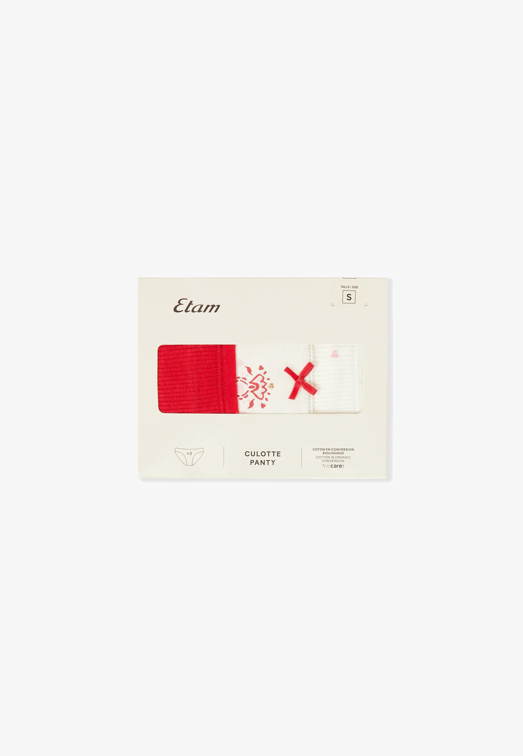 Etam Johnnie Briefs – 3 Pack, Red, White