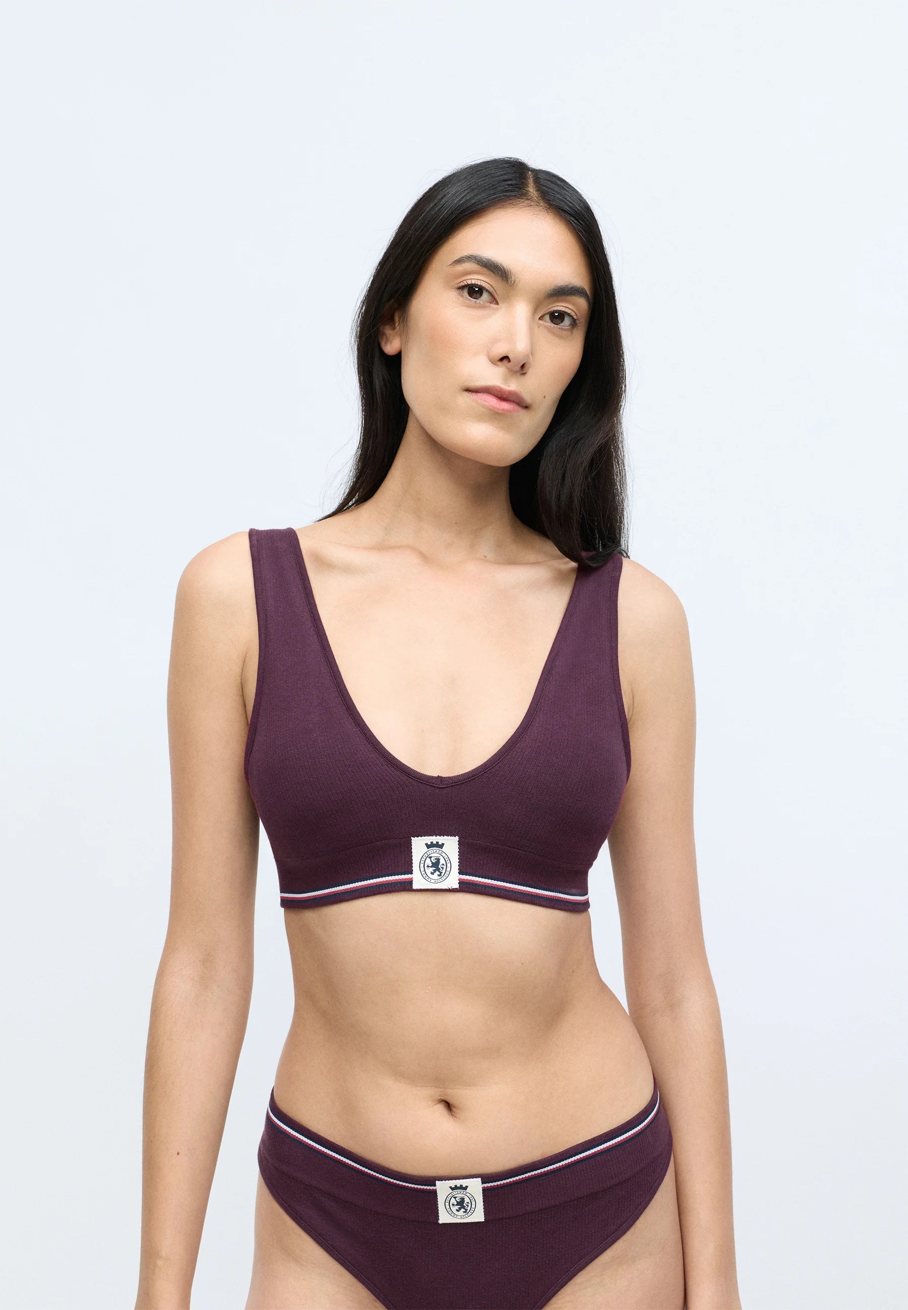 Tommy Hilfiger Crest Triangle Soft-BH – Tiefes Burgunderrot