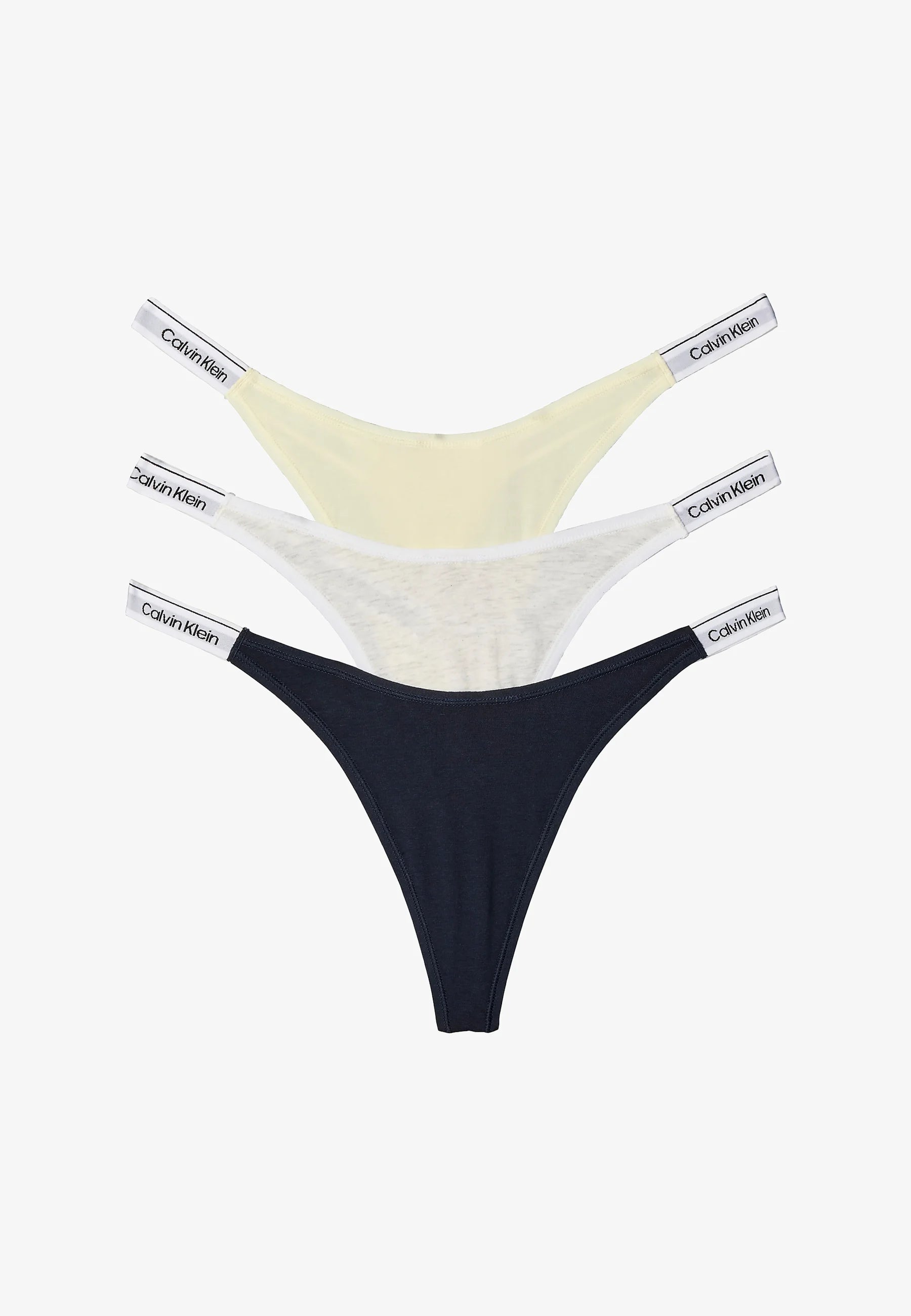 Calvin Klein Dipped Icon Logo 3-Pack Thongs – Shoreline, Snow Heather, Pear