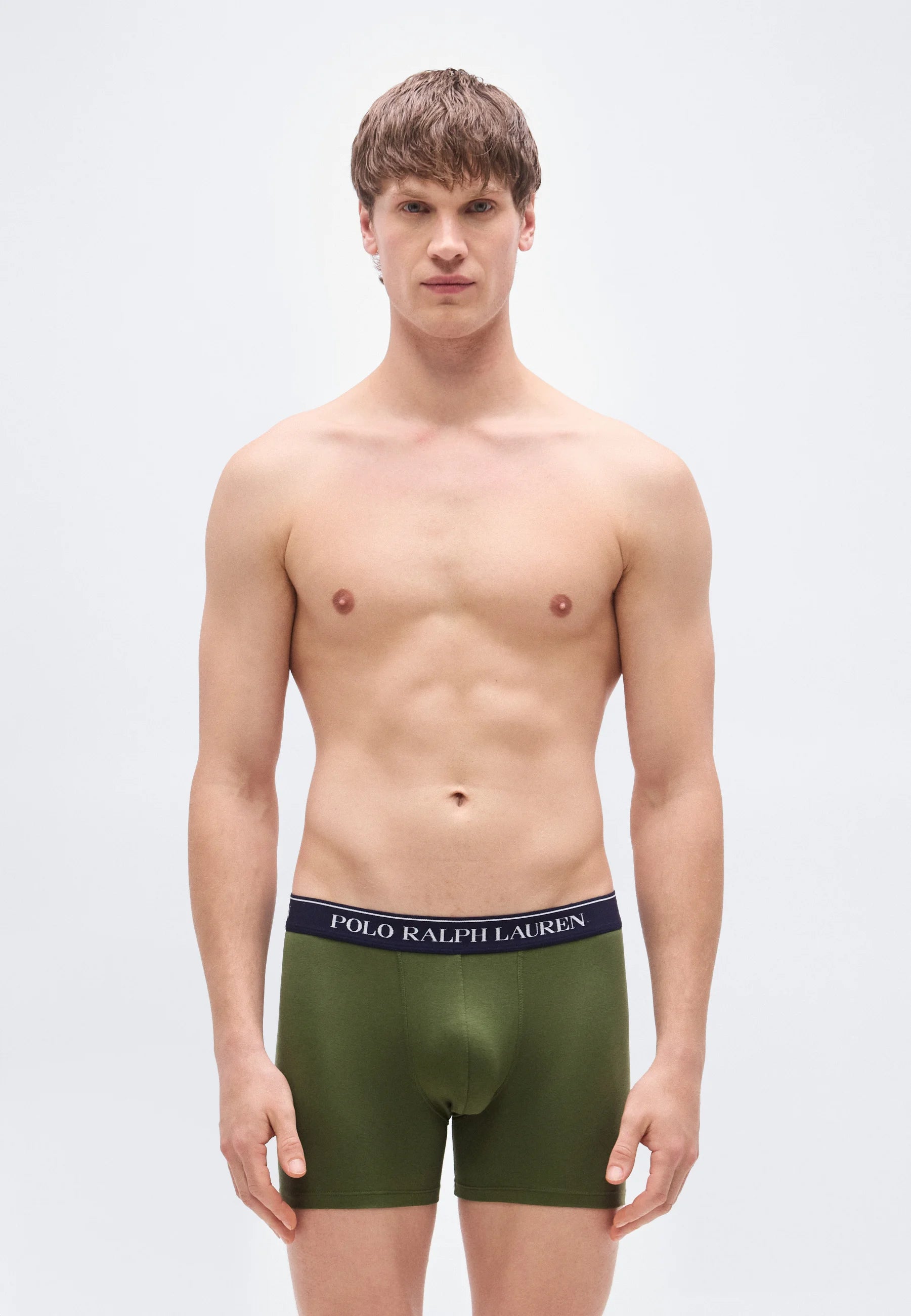 Polo Ralph Lauren Cotton Stretch Boxer Briefs – 3 Pack – Olive, Vintage Khaki, Navy