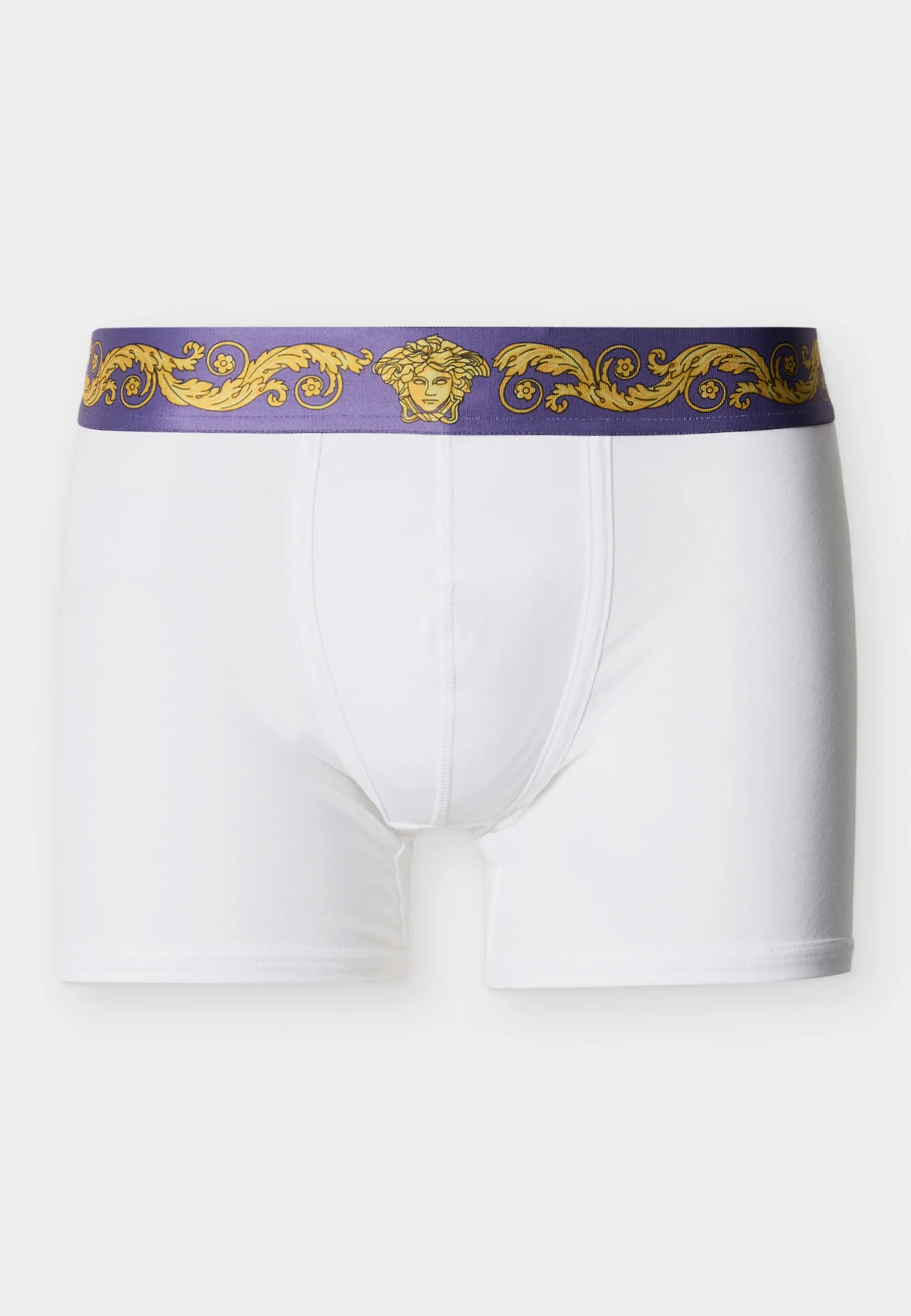 Triky Versace Cotton Stretch s potiskem – nízké – bílé, levandulové, zlaté barvy