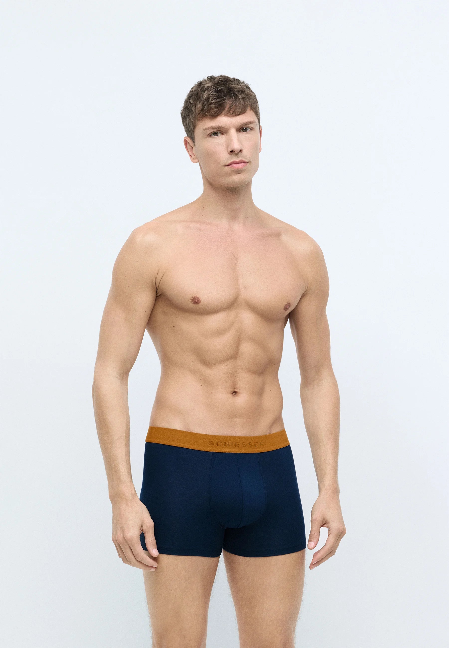 Schiesser Essential Cotton Trunks 3 Pack – lila, tmavě modrá