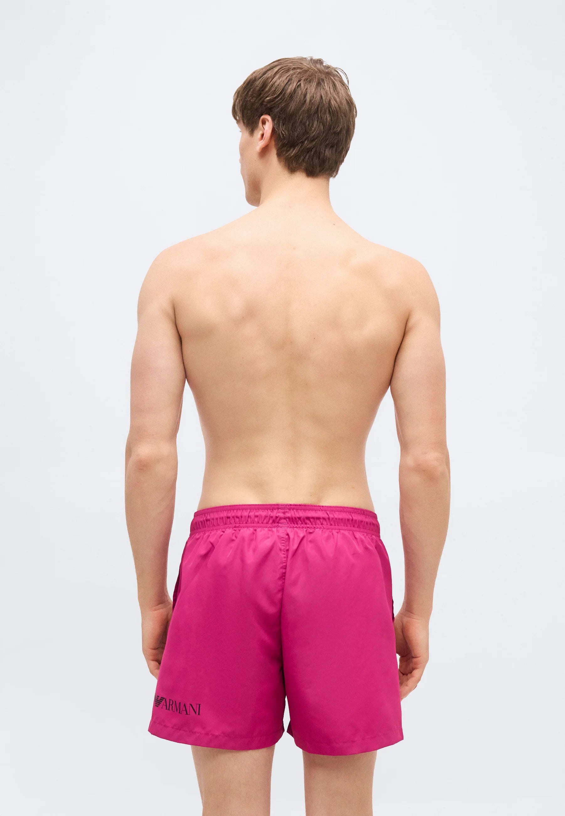 Pantaloncini da bagno boxer con logo esteso Emporio Armani EA7 Water Sport – Festival Fucsia, Nero