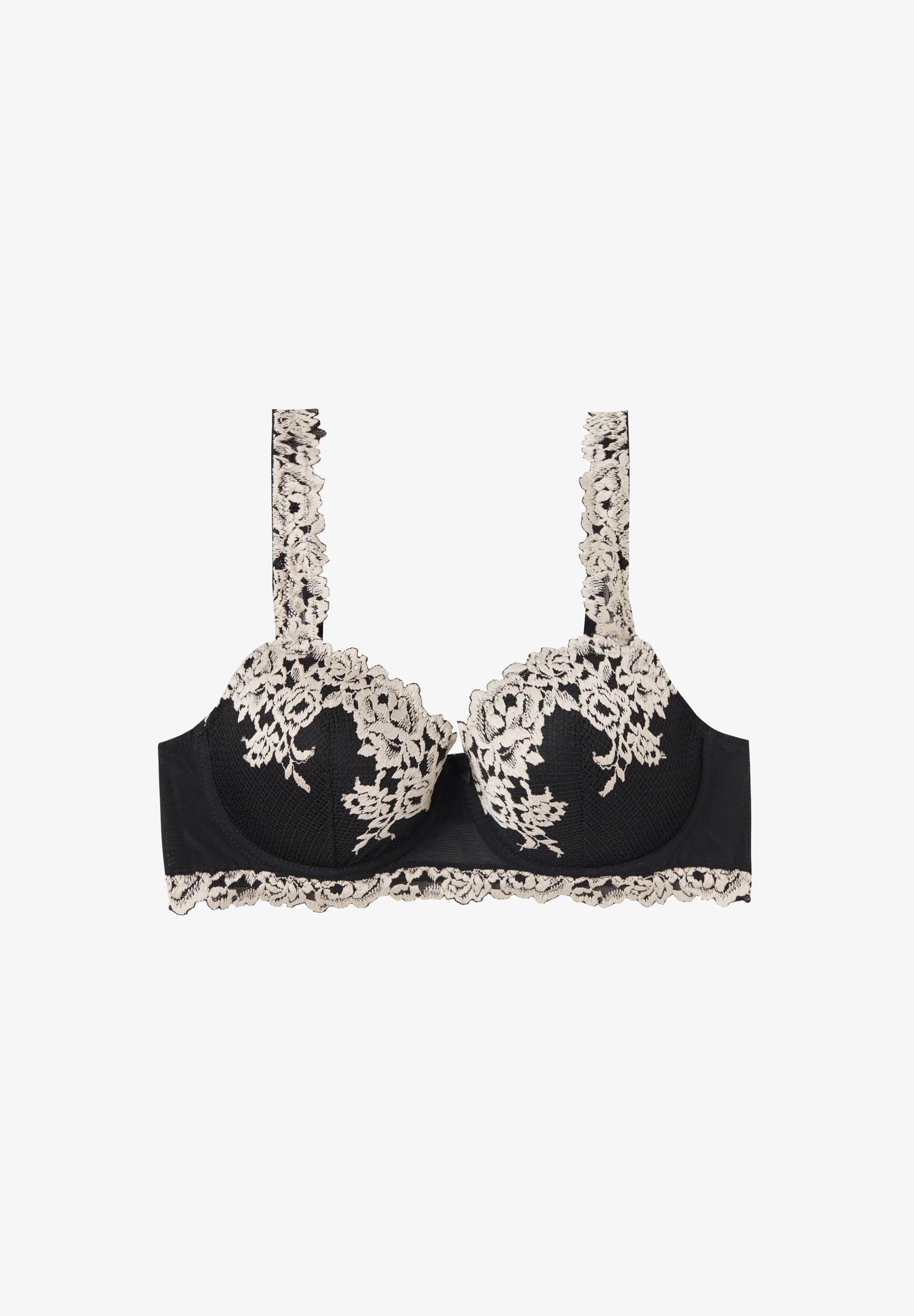 Intimissimi Pretty Flowers Sofia Balconette Underwire Bra – Black and Ivory
