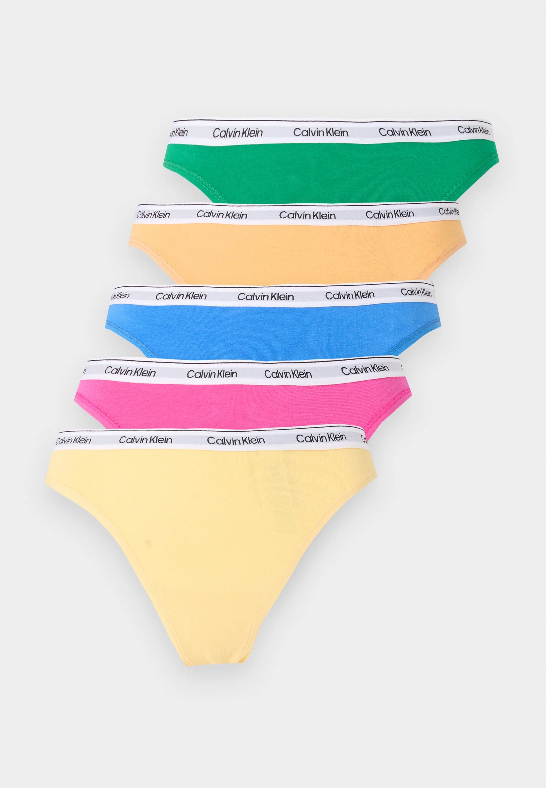 Lot de 5 tongs Calvin Klein Icon Logo – Vert Mardi Gras, Relais doré, doré