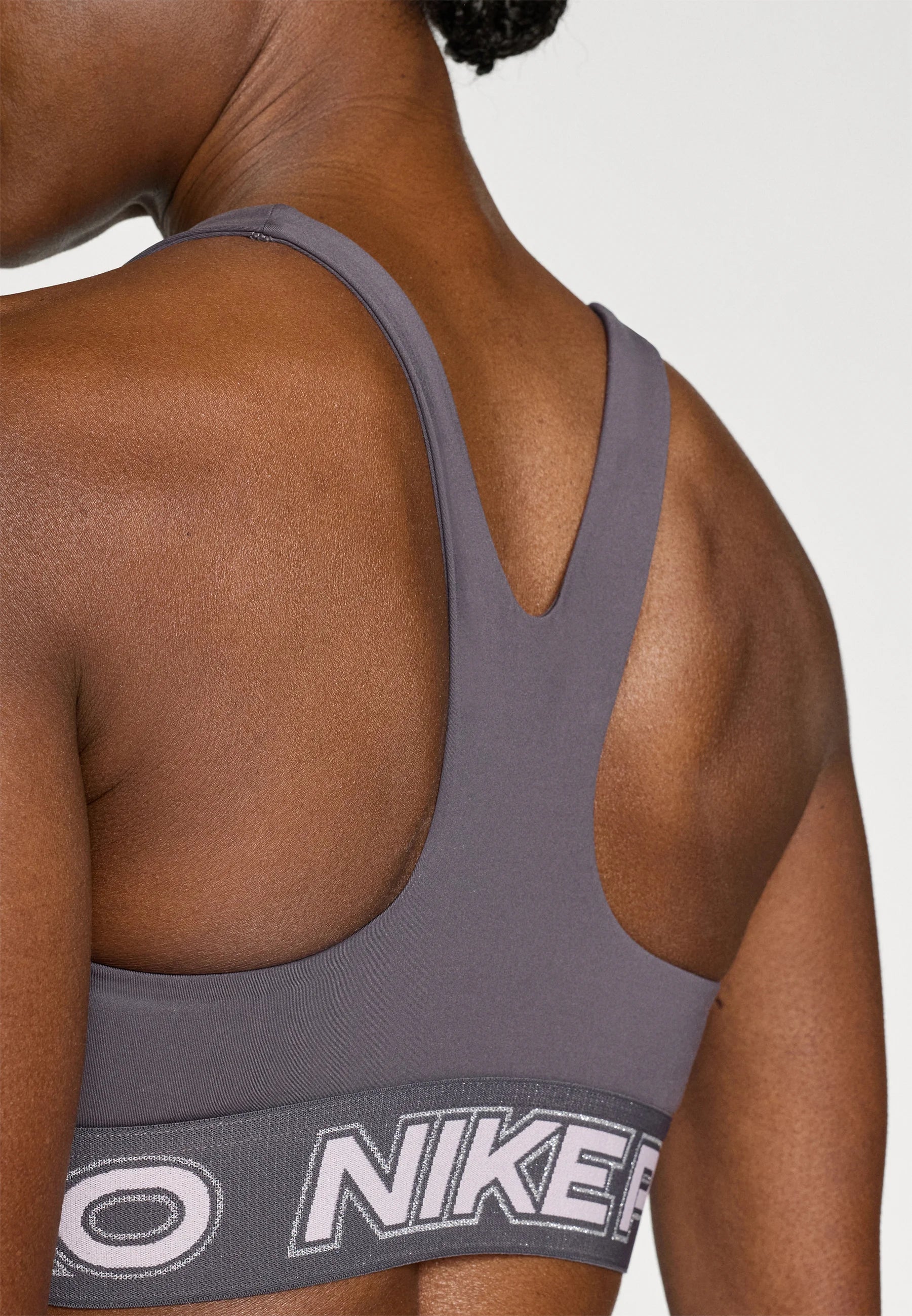 Nike Dri-FIT Medium Support Sports Bra – Thunder Grey, Pink Foam, Metallic Silver