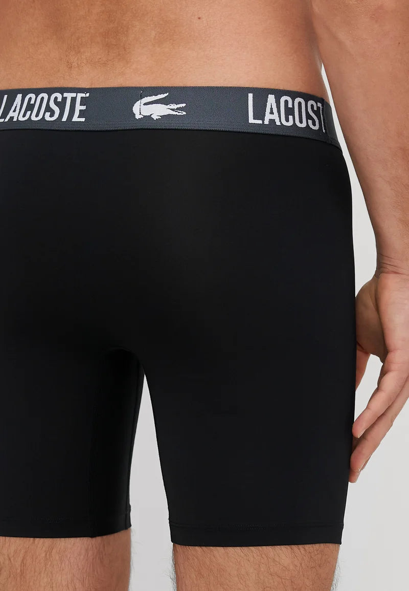 Lacoste Sport Performance Unterwäsche 3er-Pack Stretch-Unterhosen – Schwarz, Grün, Grau