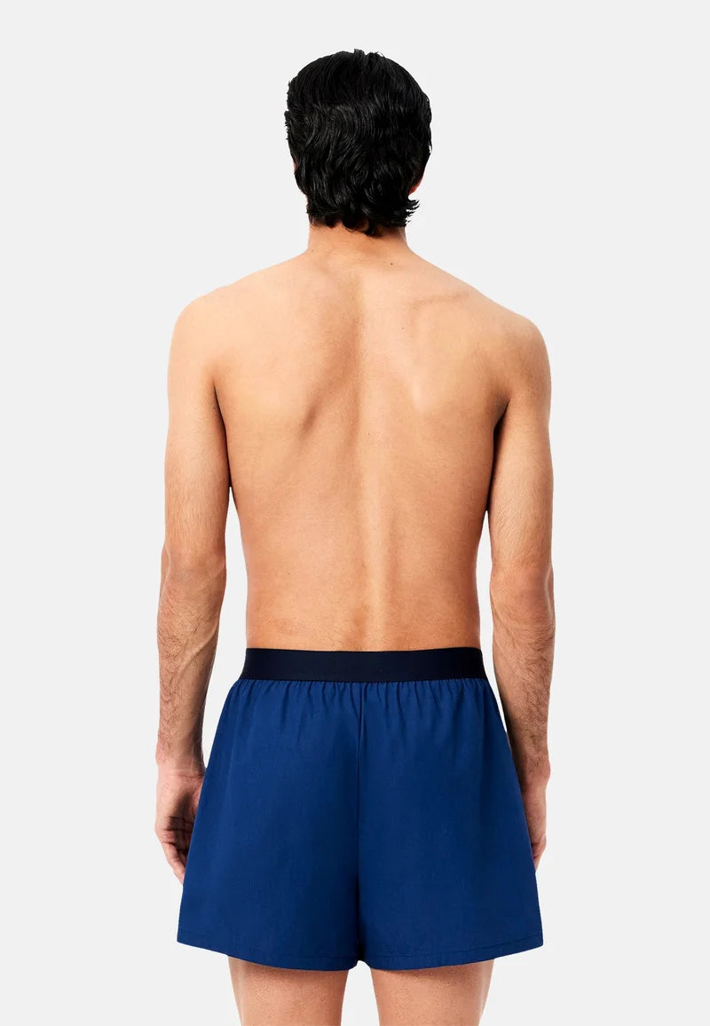 Lacoste Loose Cotton Boxer Shorts Set – Vaporous, Methylene, Navy Blue