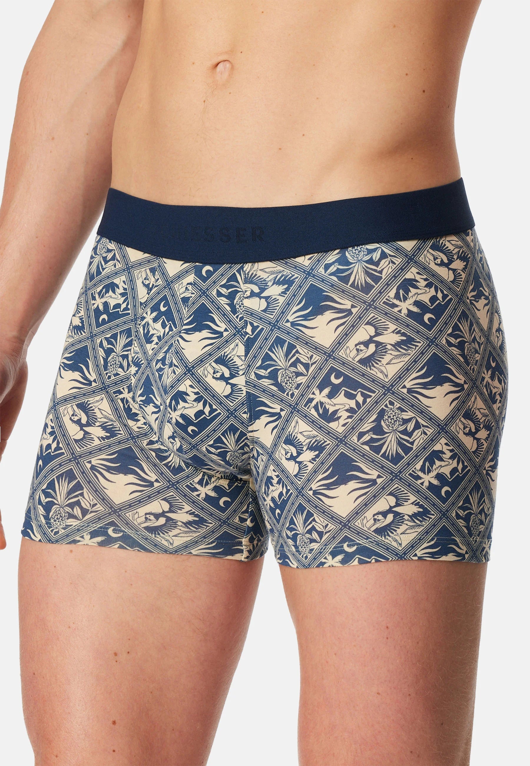 Schiesser 95 5 Lot de 10 boxers – Bleu foncé, Jaune clair