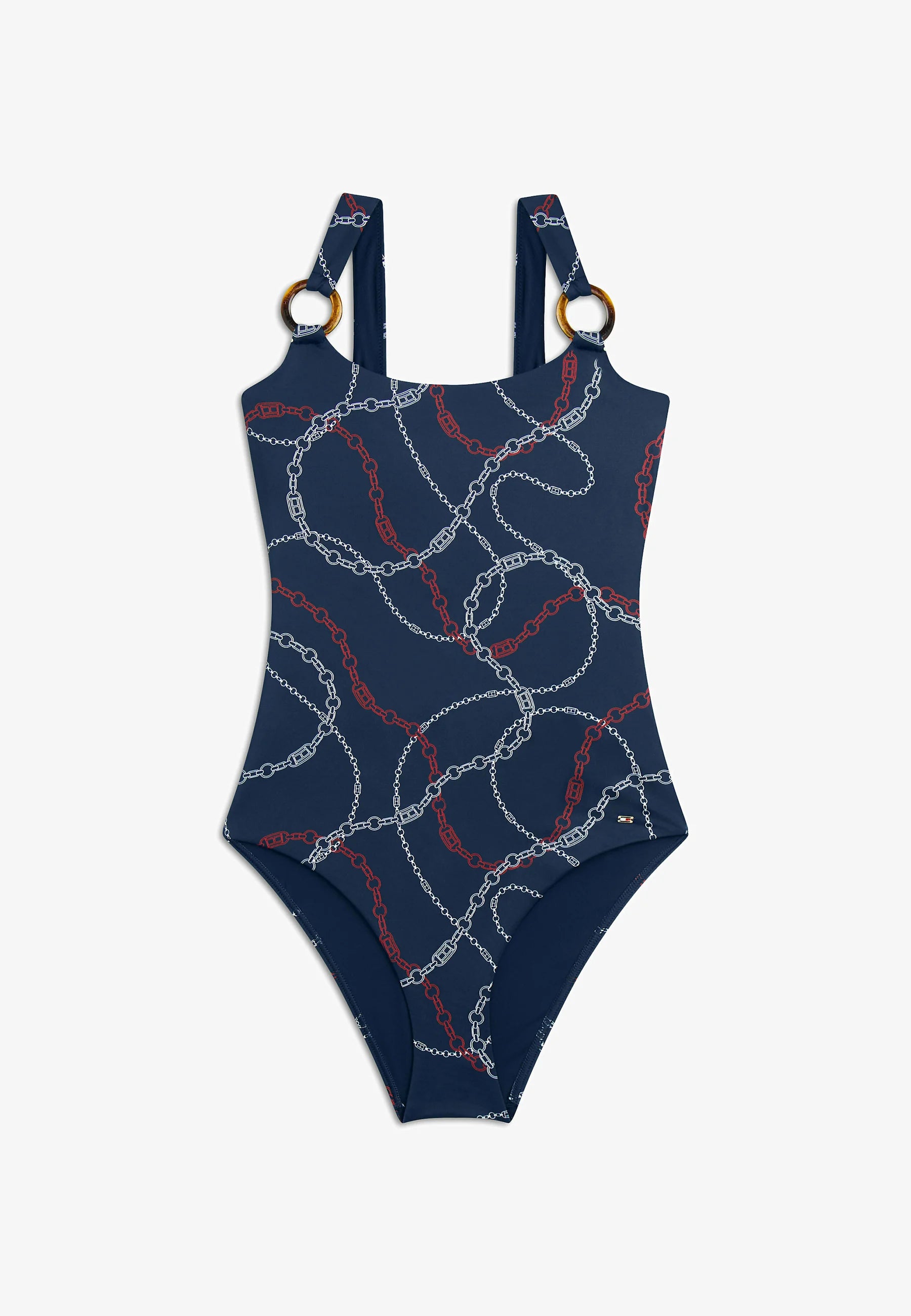 Tommy Hilfiger Ring Strap Badeanzug – Chain Rope Navy