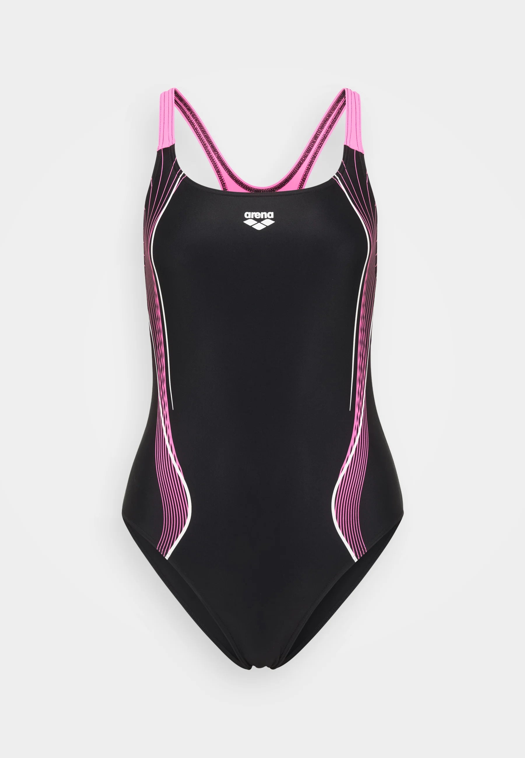 Jednodílné plavky Arena Control Pro Back – Black, Shocking Pink