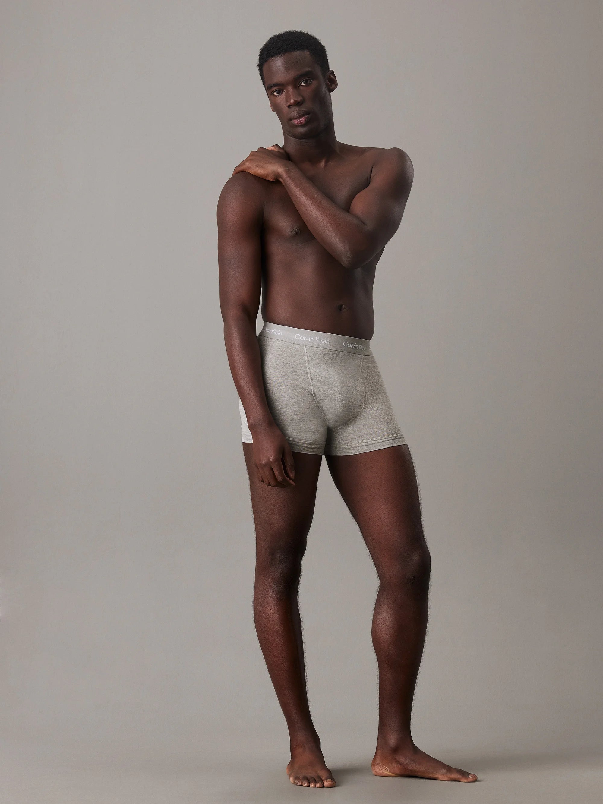 Calvin Klein Cotton Stretch Trunks – 3 Pack – Grey Heather