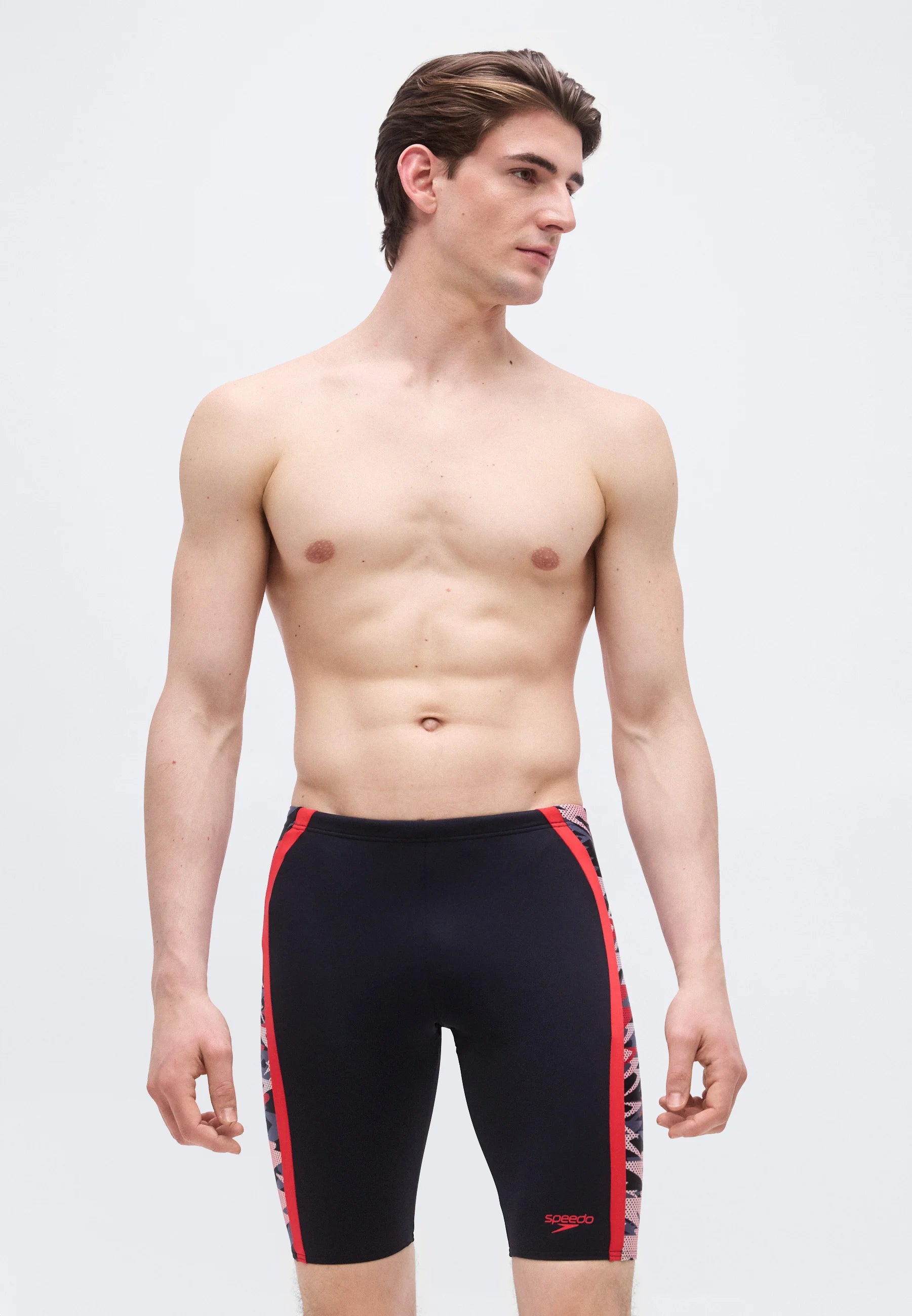 Speedo Hyperboom Jammer – Anthrazit, Hochrisikorot