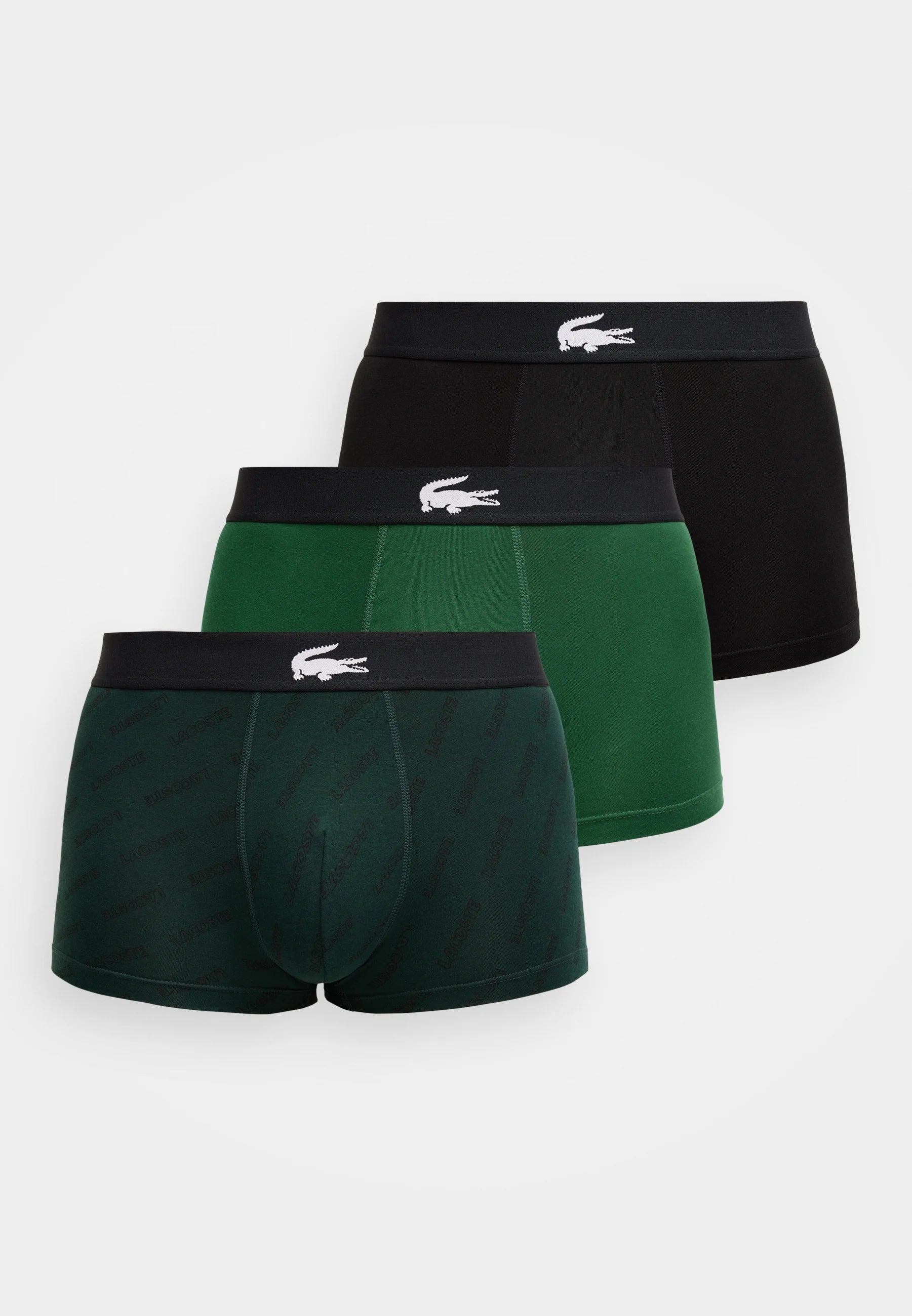 Lacoste Court 3er-Pack Stretch-Unterhosen – Sinople, Schwarz, Grün