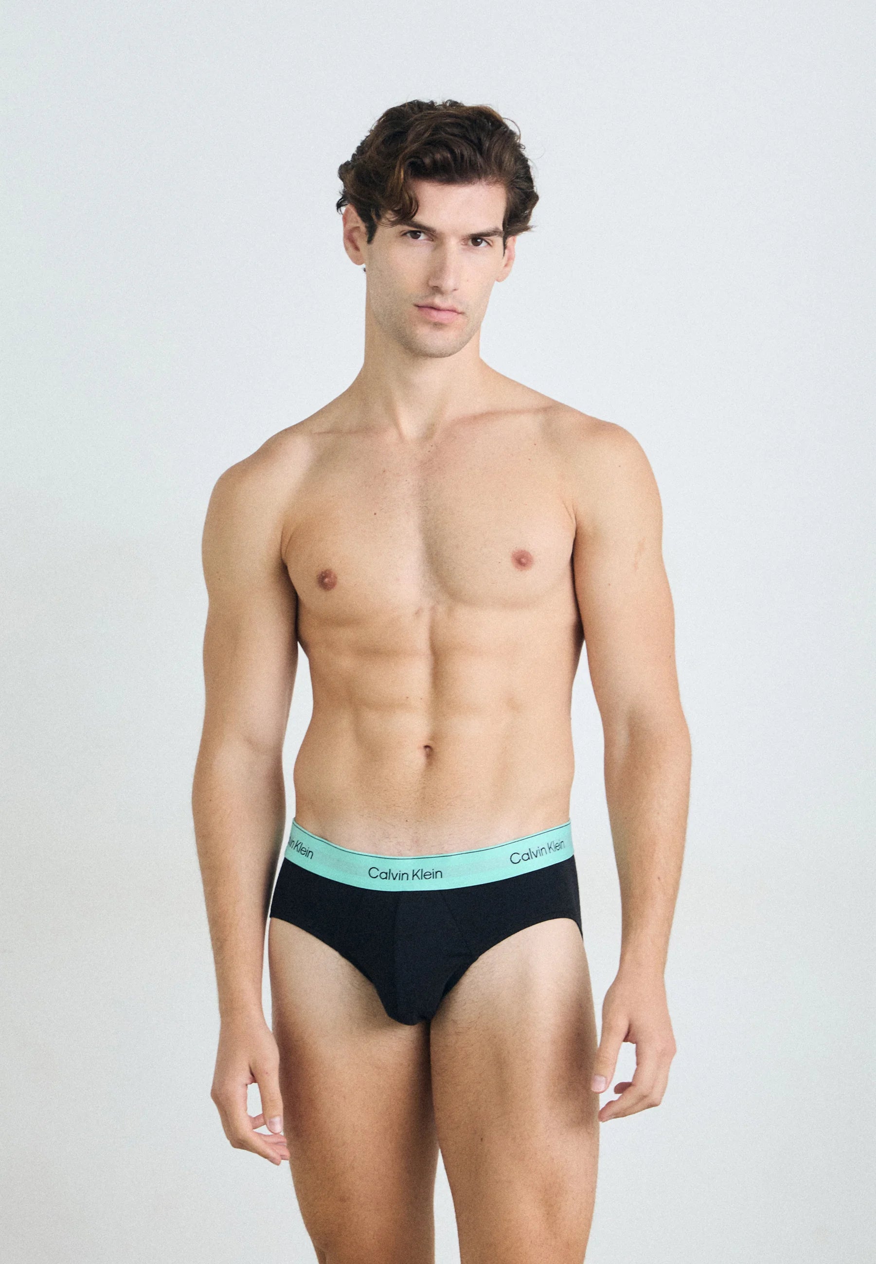 Calvin Klein Icon Cotton Stretch Hip Briefs – 3 Pack – White, Beau Blue, Leafy Fun