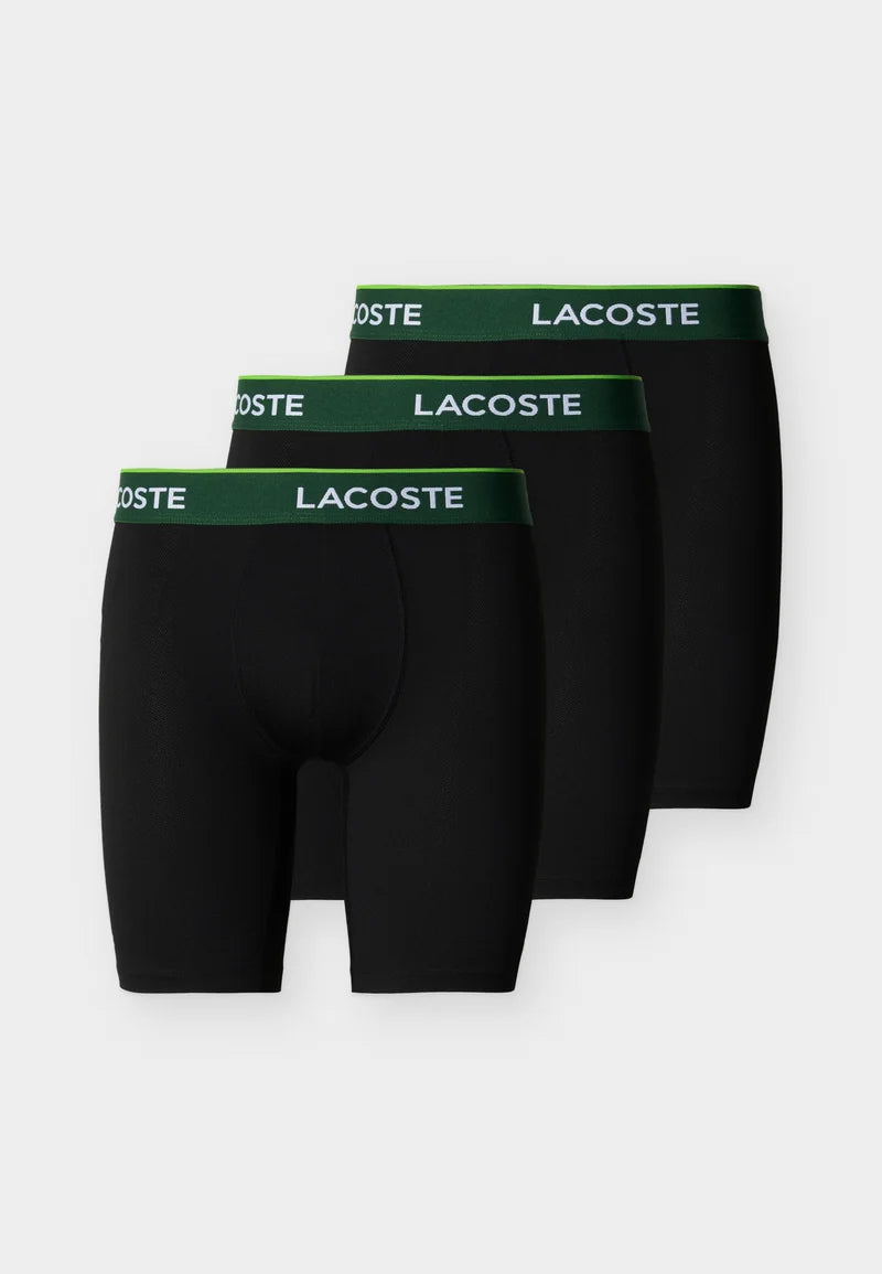 Lacoste Sport Underwear 3 Pack Stretch Boxer Briefs – Black