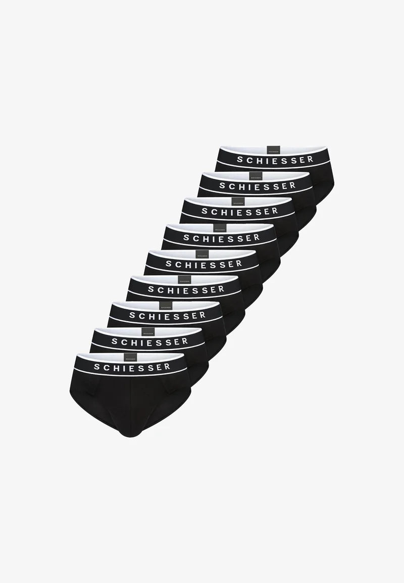 Schiesser Cotton Stretch Rio Briefs 9 Pack – Black