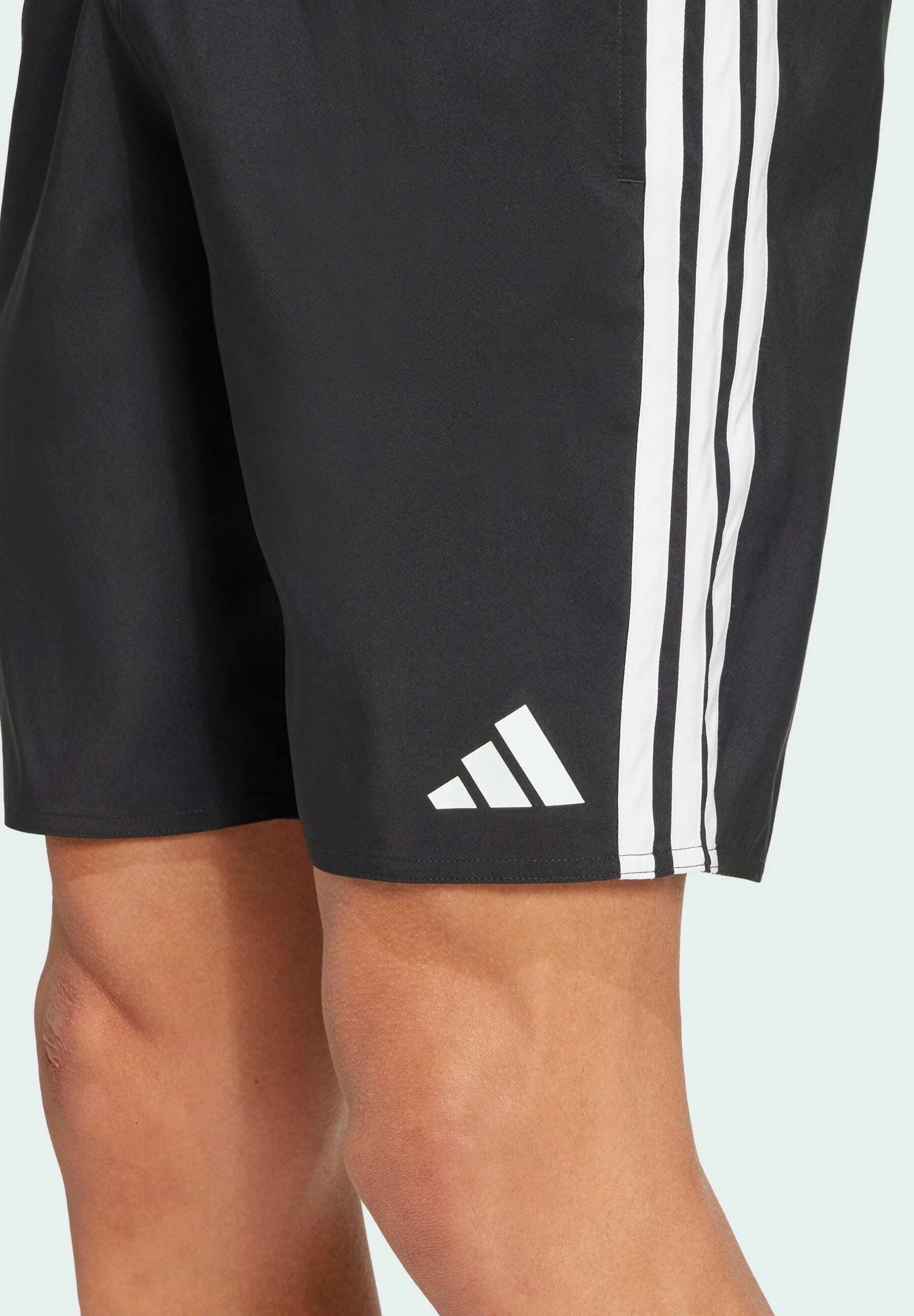 8palcové plavecké šortky Adidas Sportswear 3 Stripes – černé, bílé