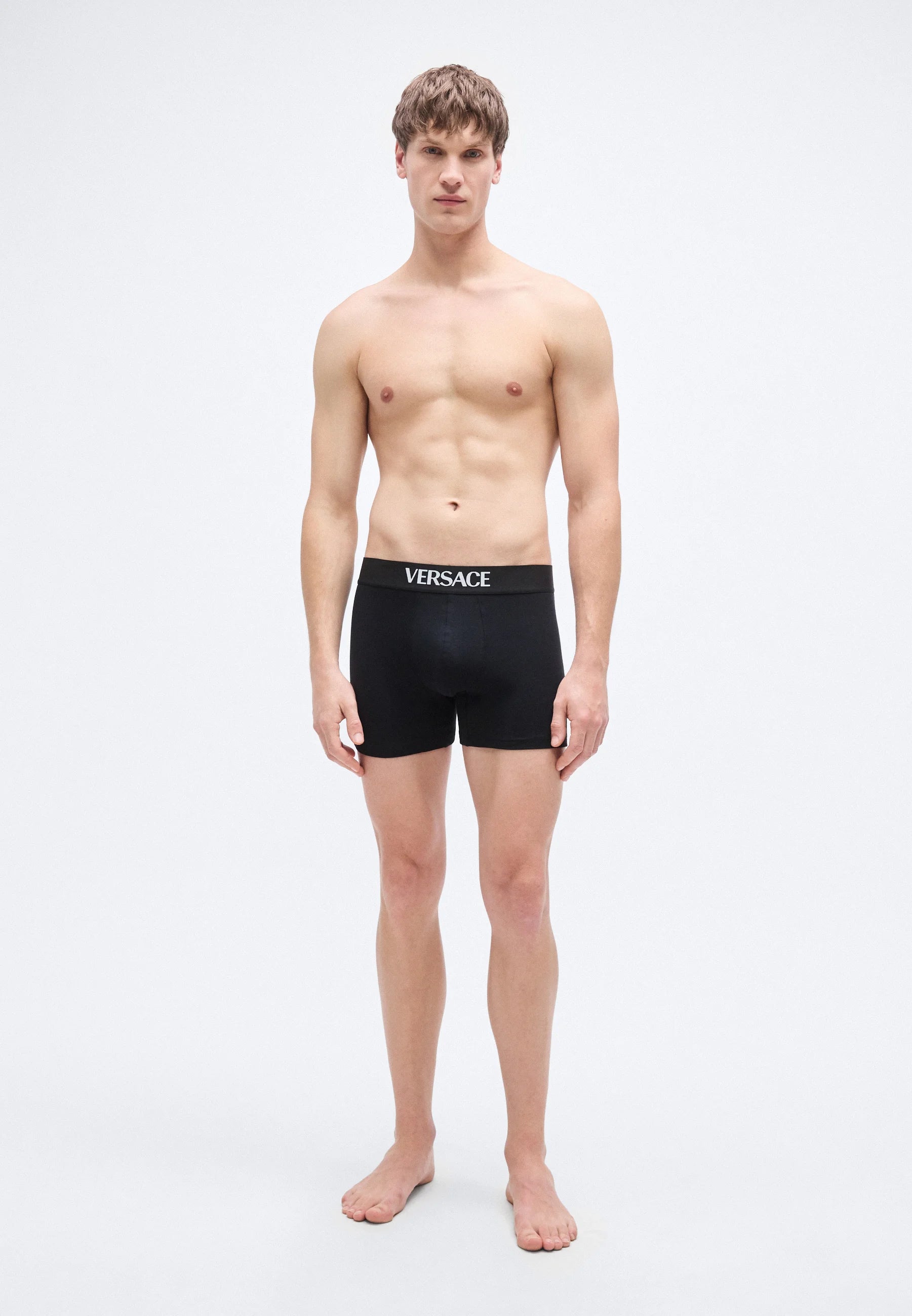 Versace Cotton Stretch Boxer Briefs – Low Rise – 3 Pack – Black