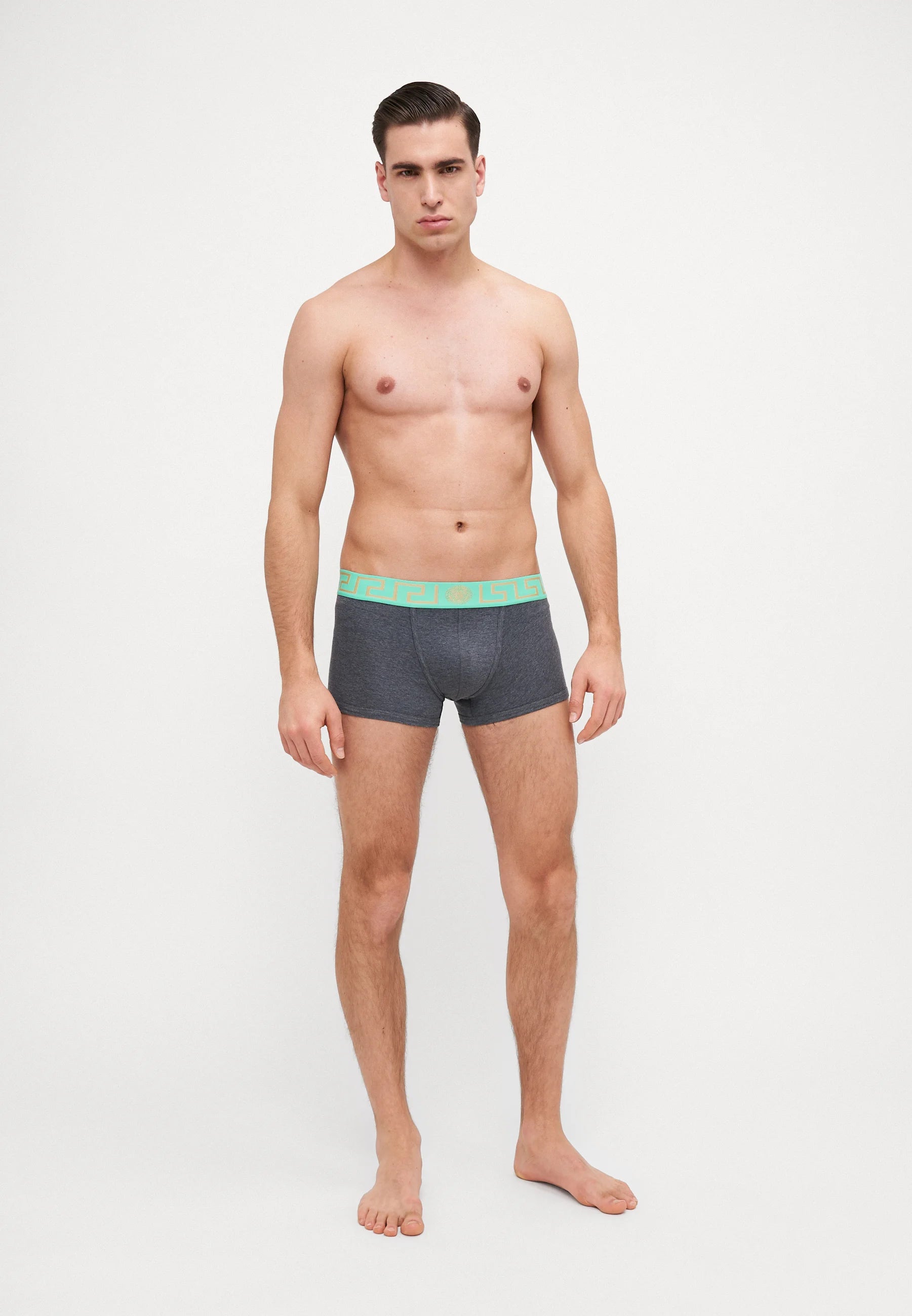 Bavlněné Stretch Low Rise Trunks – šedá melanž, máta, oro