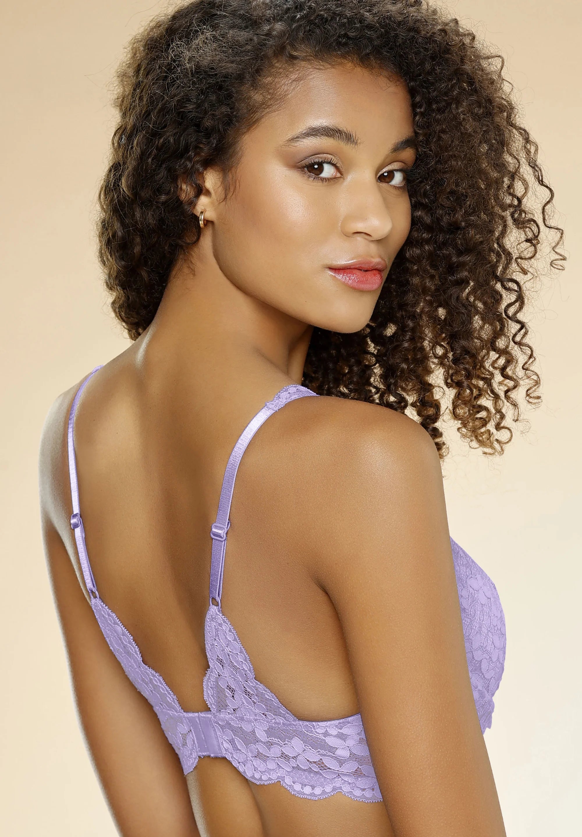 LASCANA Petite Fleur Triangle Bra 2 Pack – Lila, Cream