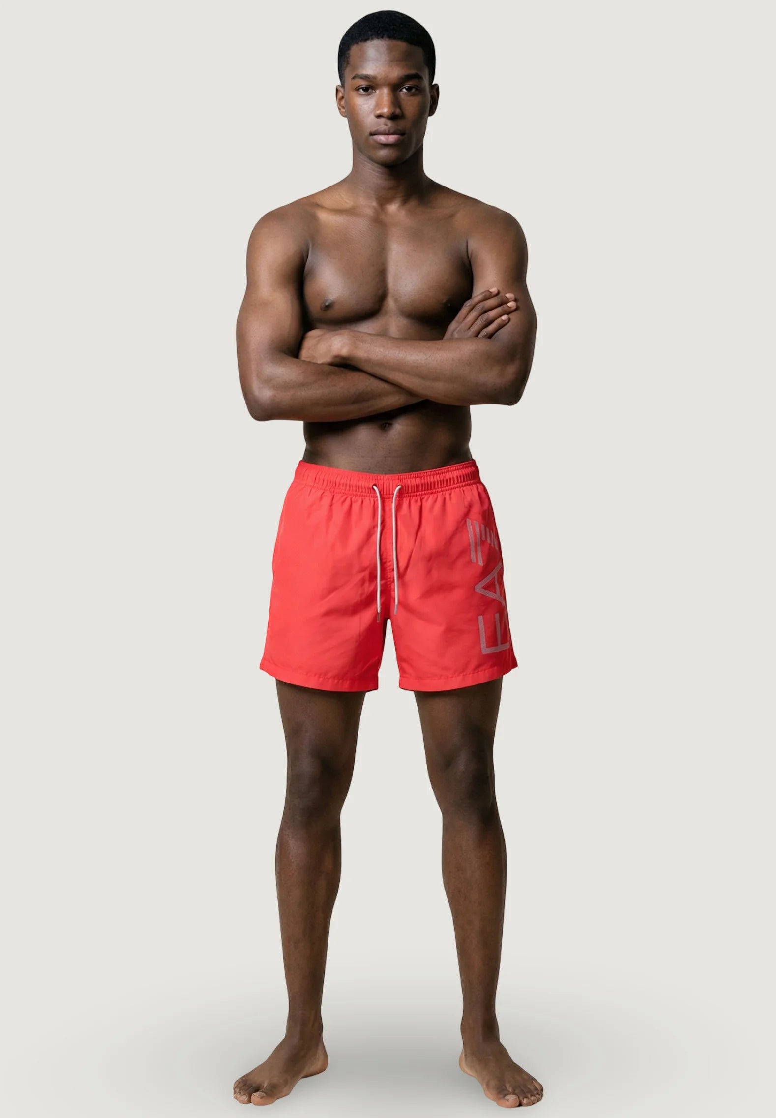 Pantaloncini da bagno Emporio Armani EA7 – Rosso, Argento