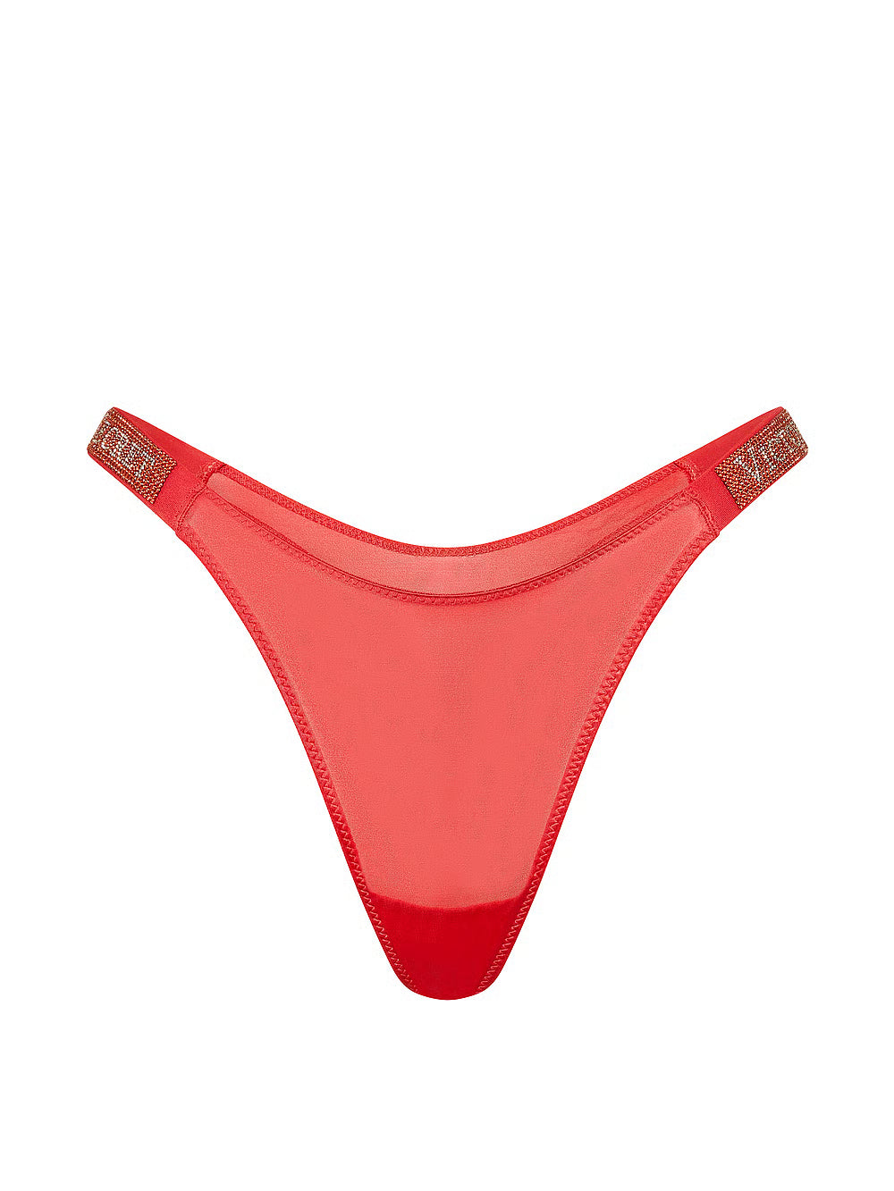 Victoria's Secret - String à bretelles brillantes - Corail chaud