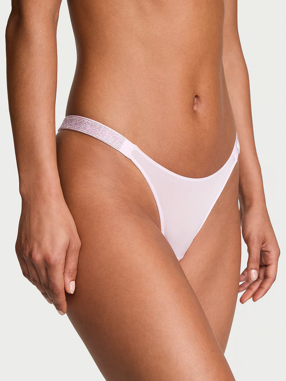 Mutandine brasiliane molto sexy con cinturino lucido di Victoria's Secret - Giacinto chiaro