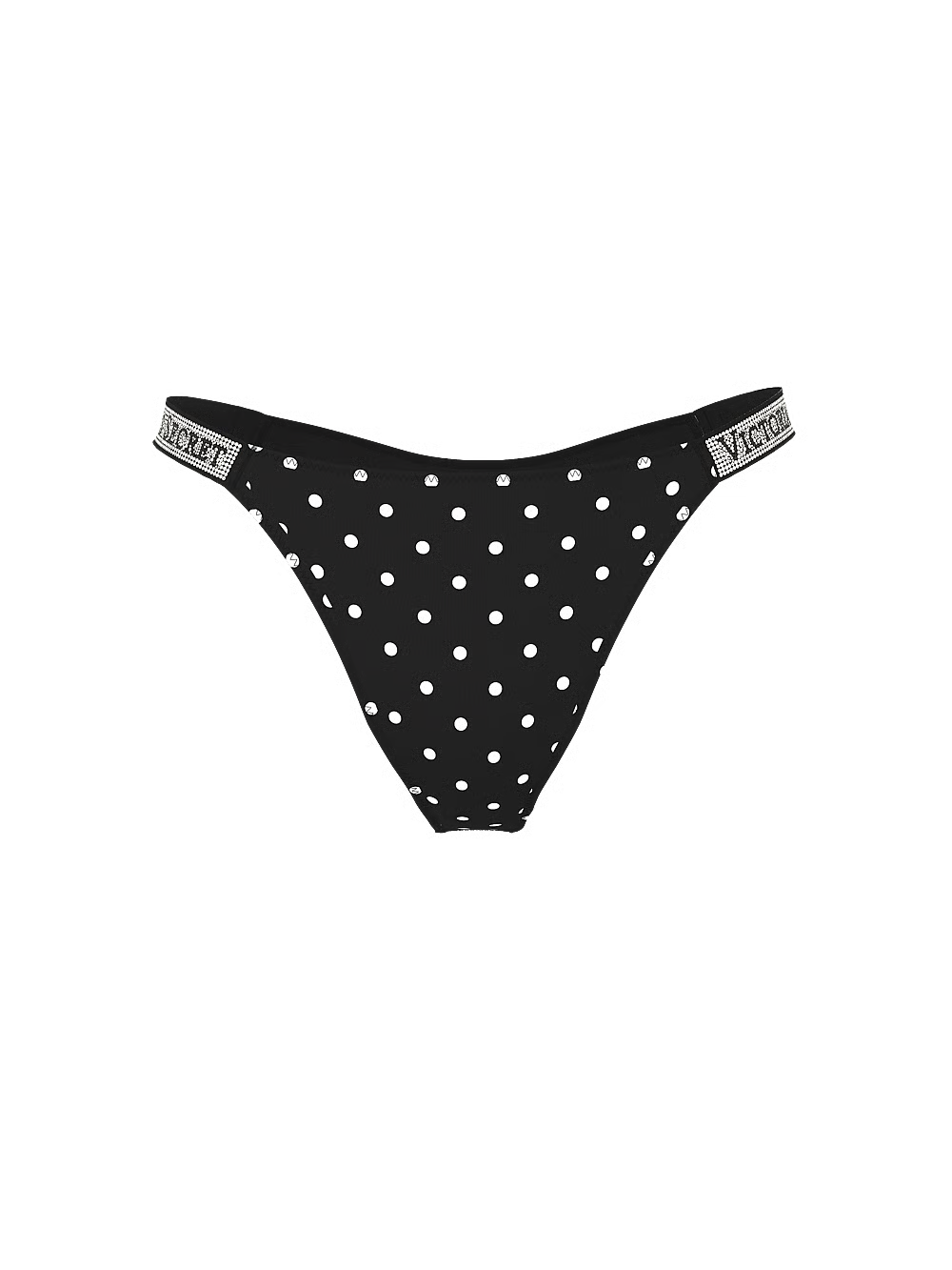 Victoria’s Secret Shine Strap Brazilian Panty – Black Dots