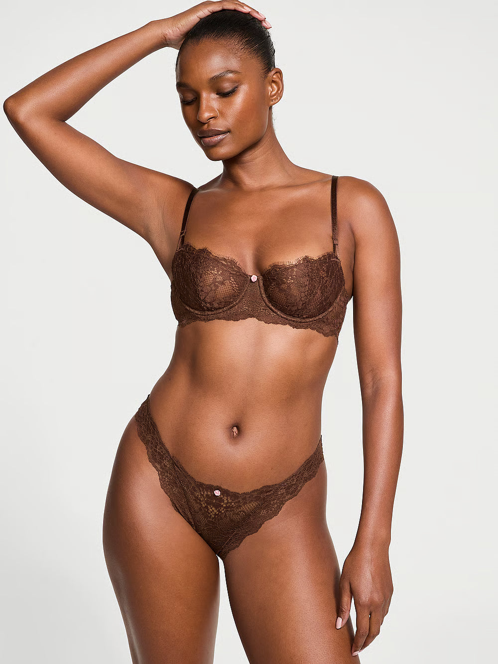 Victoria's Secret Dream Angels brasilianisches Spitzenhöschen – Ganache